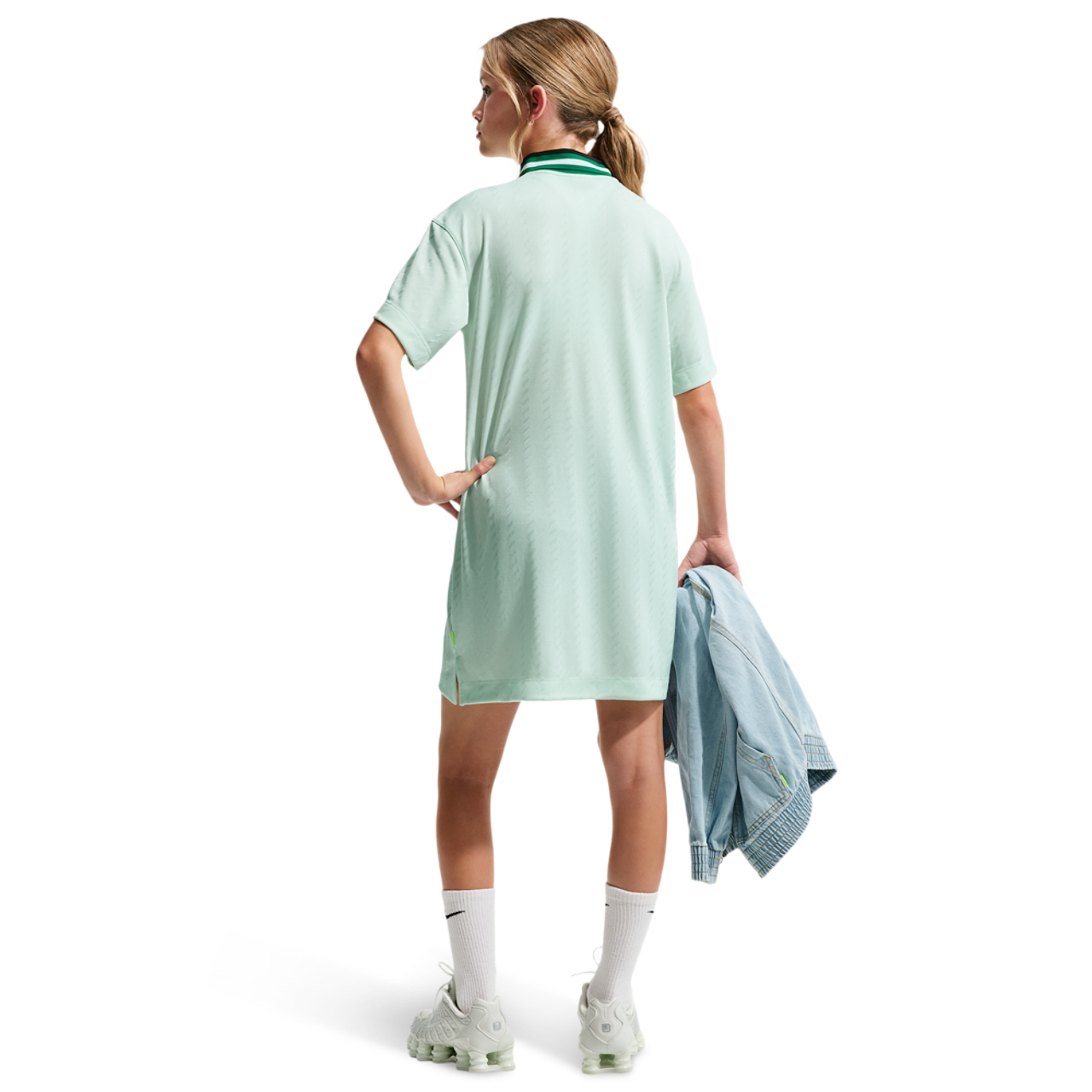 Nike NSW CLN Short Sleeve Jersey Dress Image 4 of 4. Tap to open photo gallery.