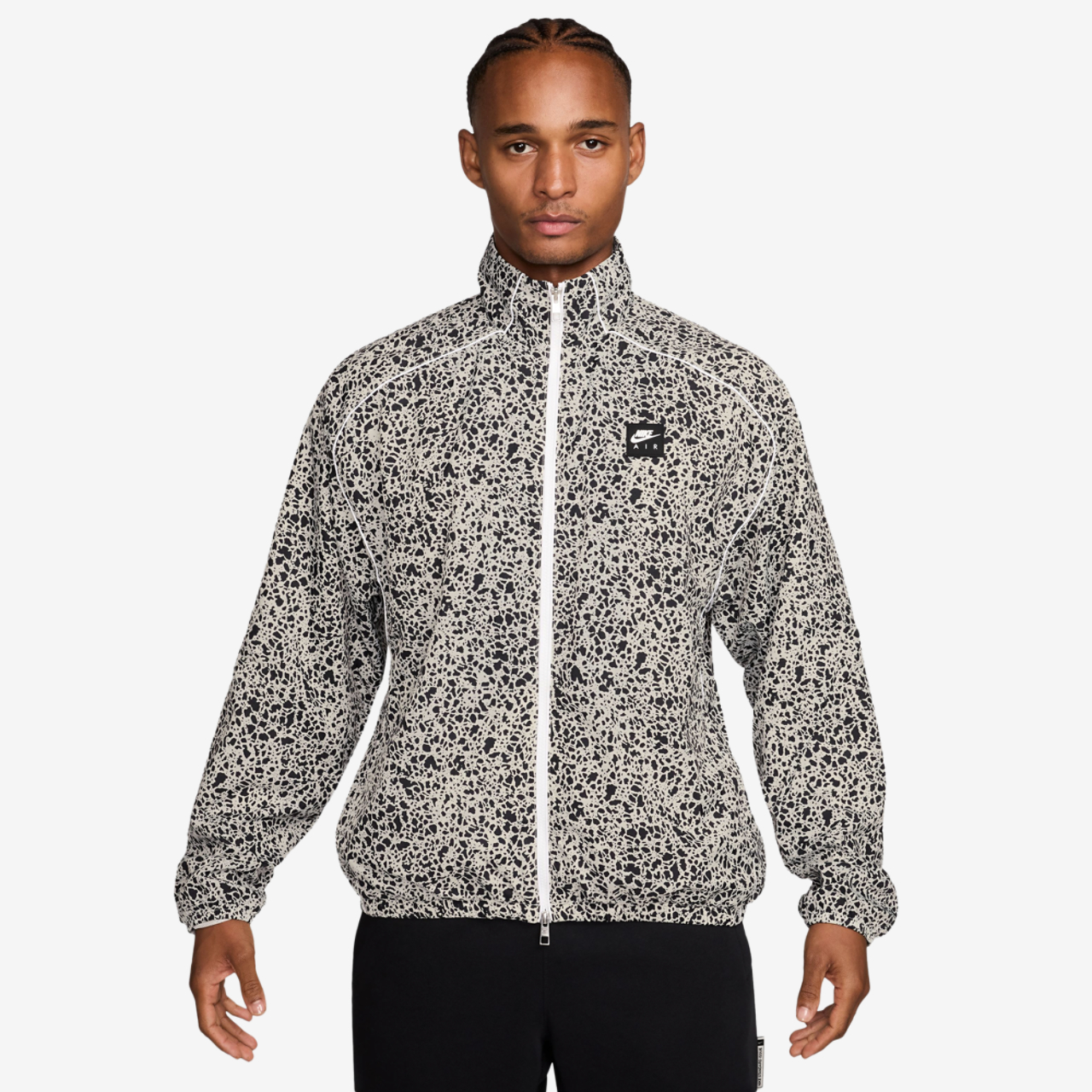Nike Air Woven AOP Jacket Image 1 of 3. Tap to open photo gallery.