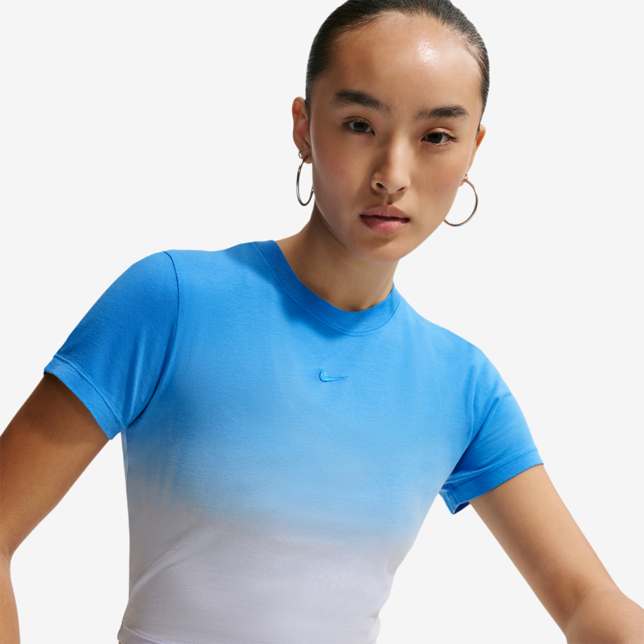 Nike NSW Chill Crop PNX Dip Dye T-Shirt Image 1 of 4. Tap to open photo gallery.