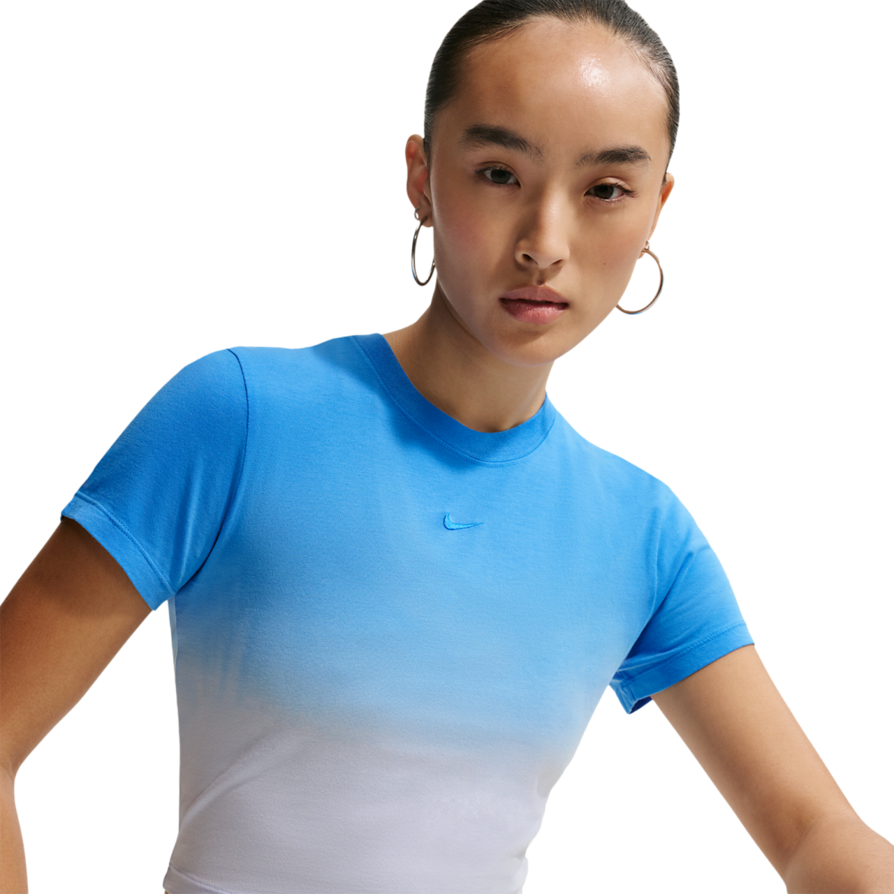 Nike NSW Chill Crop PNX Dip Dye T-Shirt Image 1 of 4. Tap to open photo gallery.