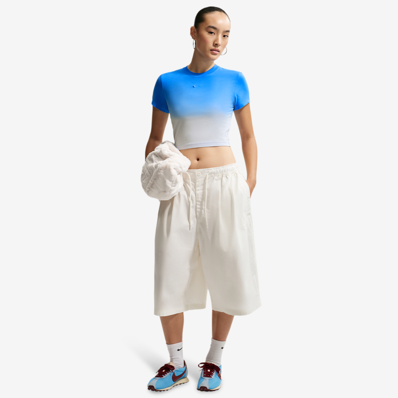 Nike NSW Chill Crop PNX Dip Dye T-Shirt Image 3 of 4. Tap to open photo gallery.