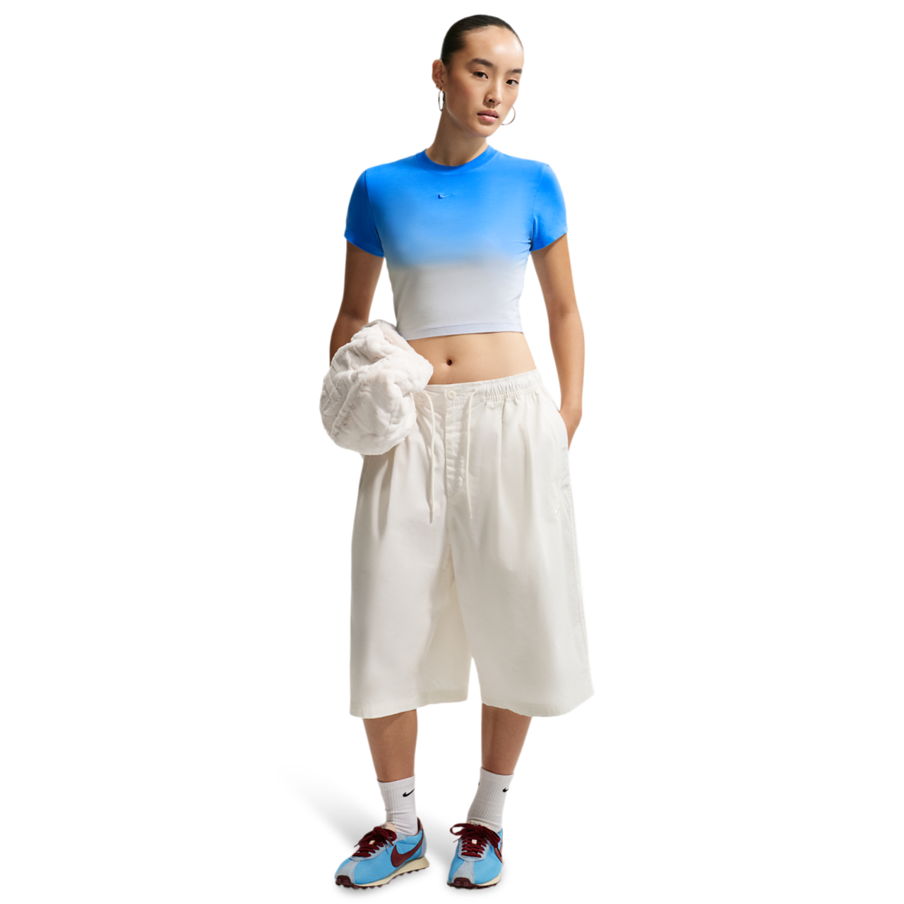 Nike NSW Chill Crop PNX Dip Dye T-Shirt Image 3 of 4. Tap to open photo gallery.
