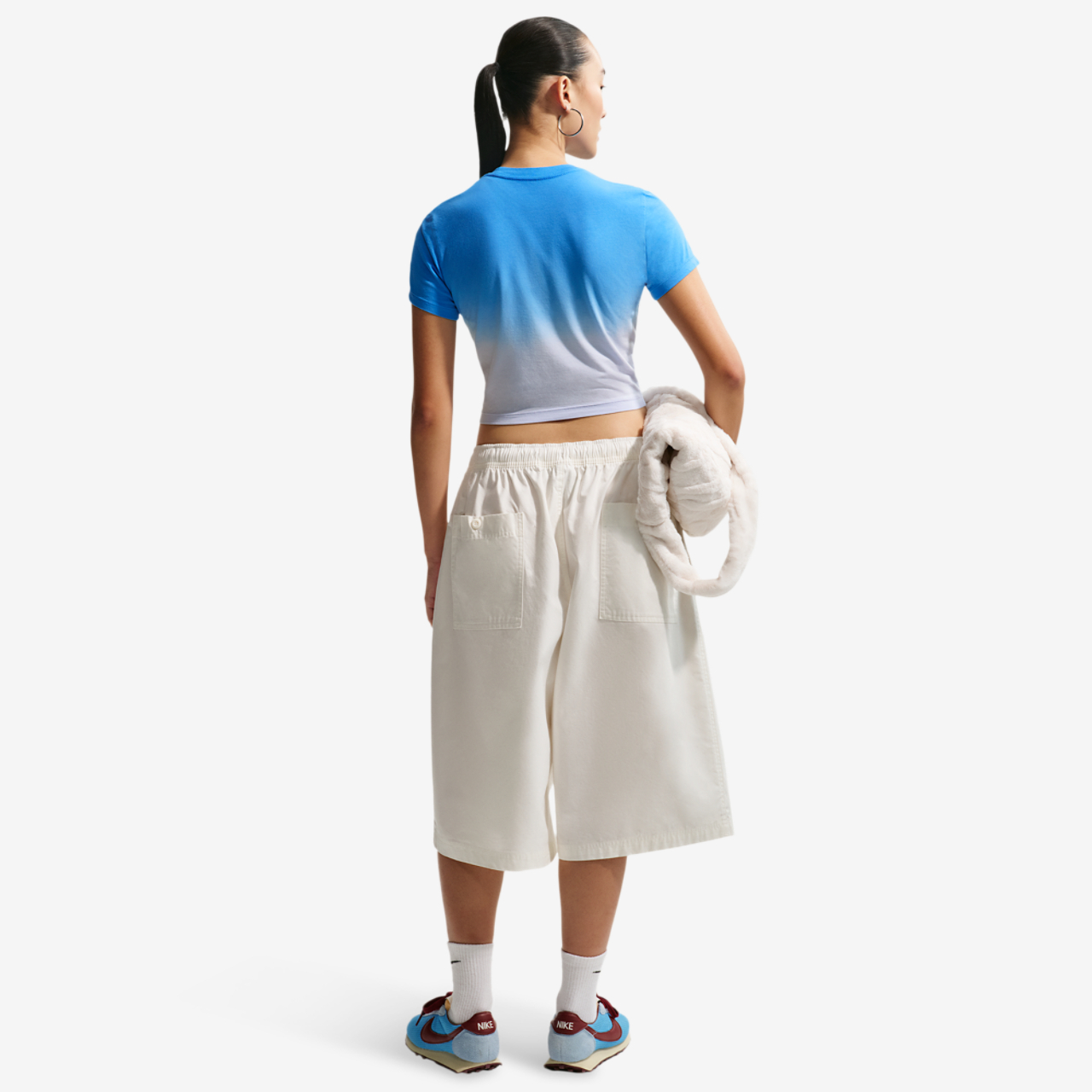 Nike NSW Chill Crop PNX Dip Dye T-Shirt Image 4 of 4. Tap to open photo gallery.