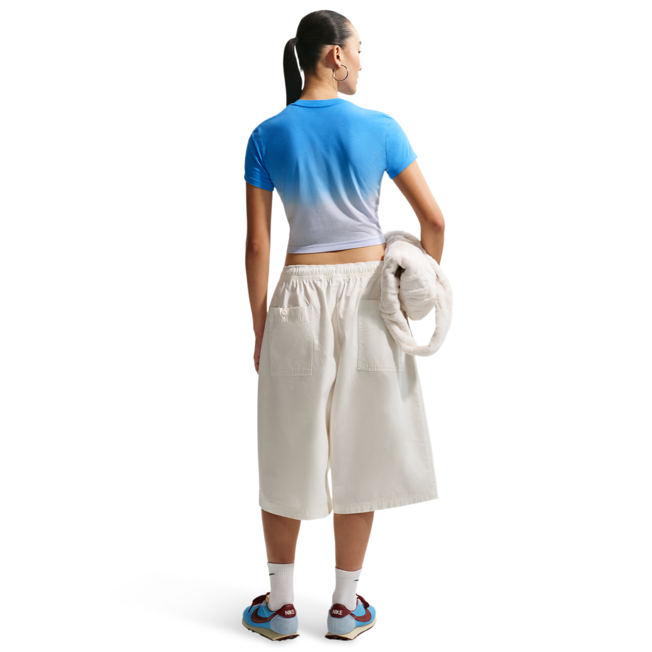 Nike NSW Chill Crop PNX Dip Dye T-Shirt Image 4 of 4. Tap to open photo gallery.
