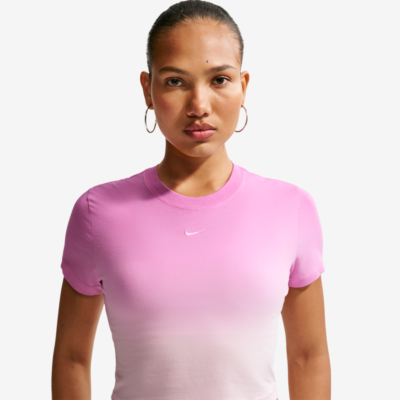 Nike NSW Chill Crop PNX Dip Dye T-Shirt Image 1 of 4. Tap to open photo gallery.
