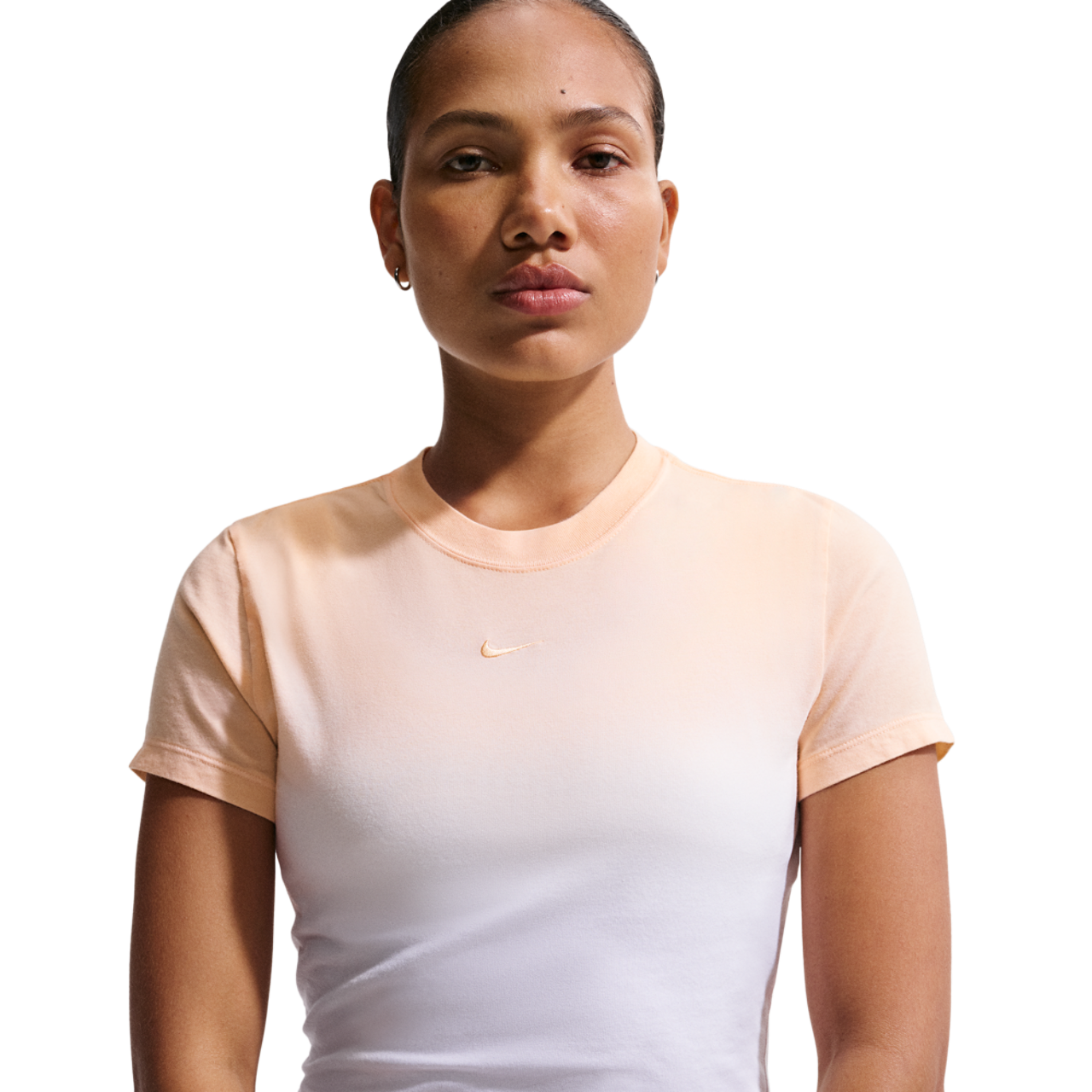 Nike NSW Chill Crop PNX Dip Dye T-Shirt Image 1 of 5. Tap to open photo gallery.