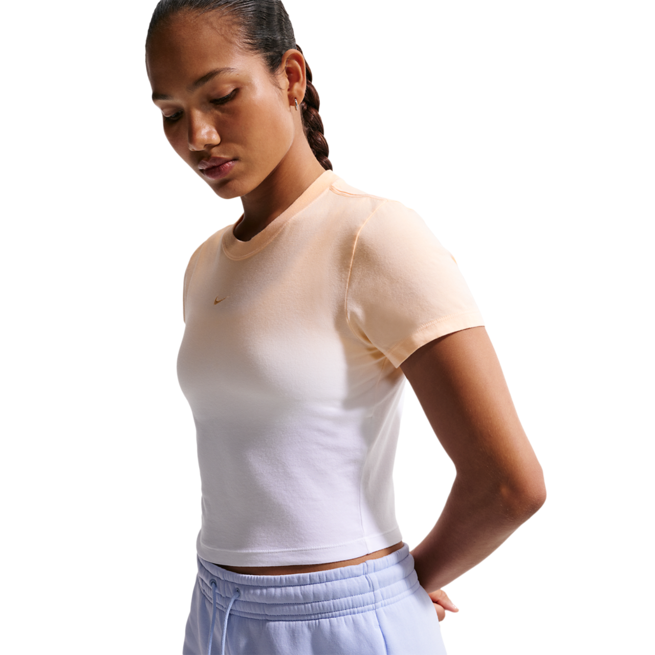 Nike NSW Chill Crop PNX Dip Dye T-Shirt Image 3 of 5. Tap to open photo gallery.
