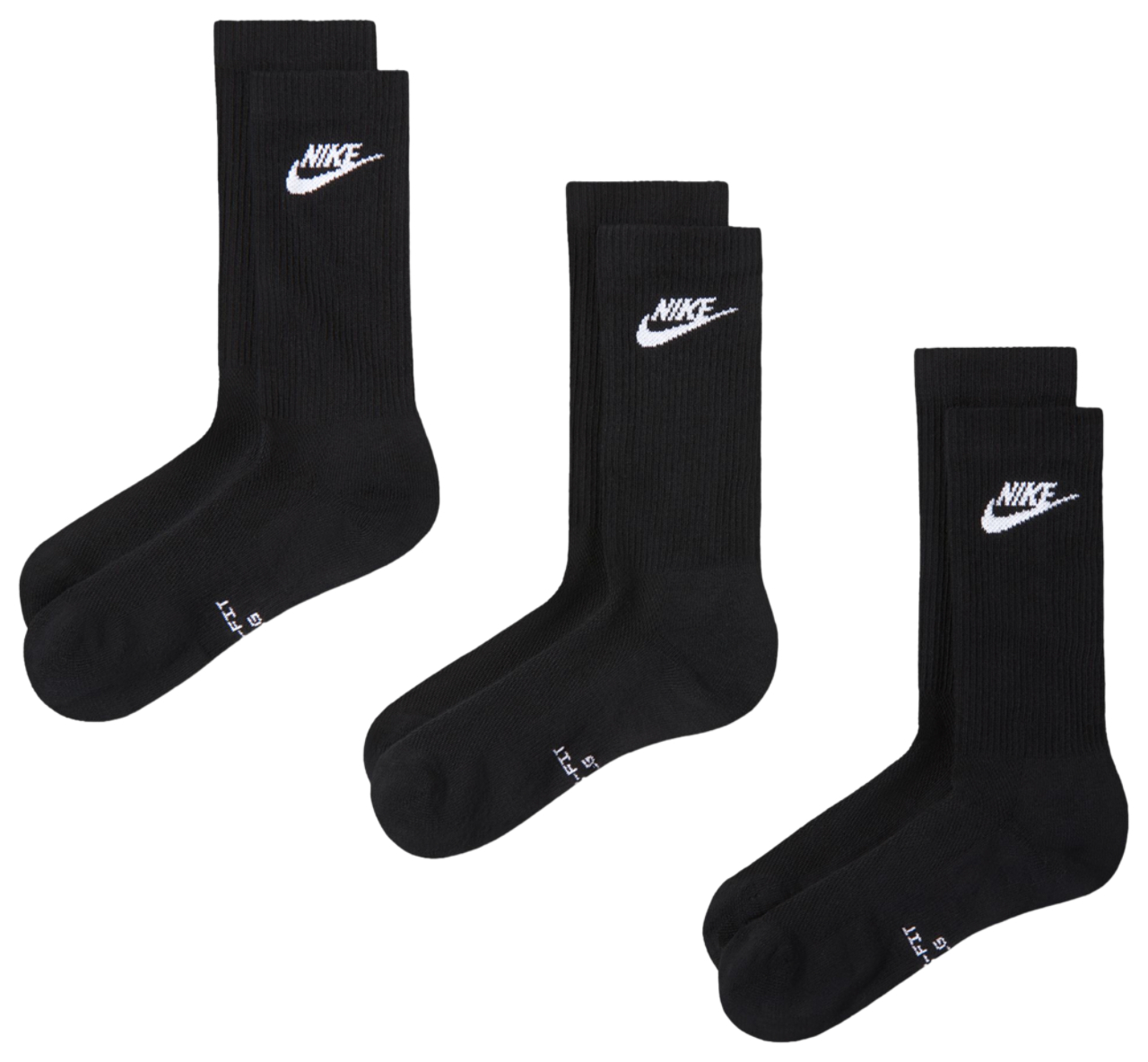 Nike Everyday Elevated Futura Crew Socks 3 Pack Image 2 of 4. Tap to open photo gallery.