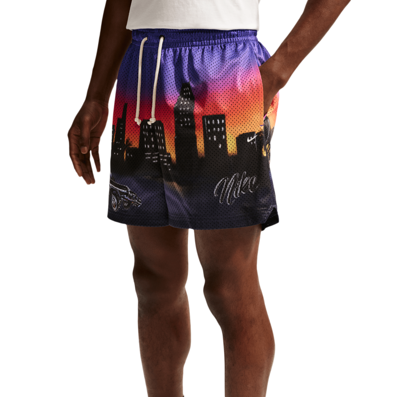 Nike Guava Dri-FIT Practice Mesh 5" Shorts Image 1 of 2. Tap to open photo gallery.