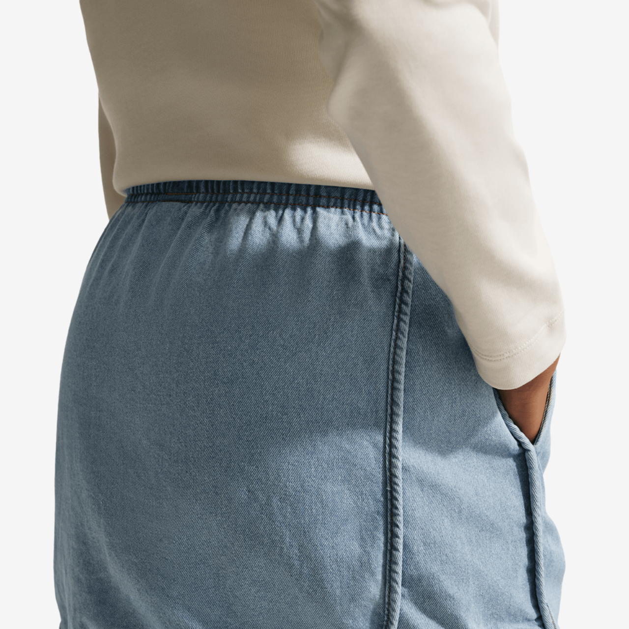 Nike NSW Denim Skirt Image 2 of 5. Tap to open photo gallery.