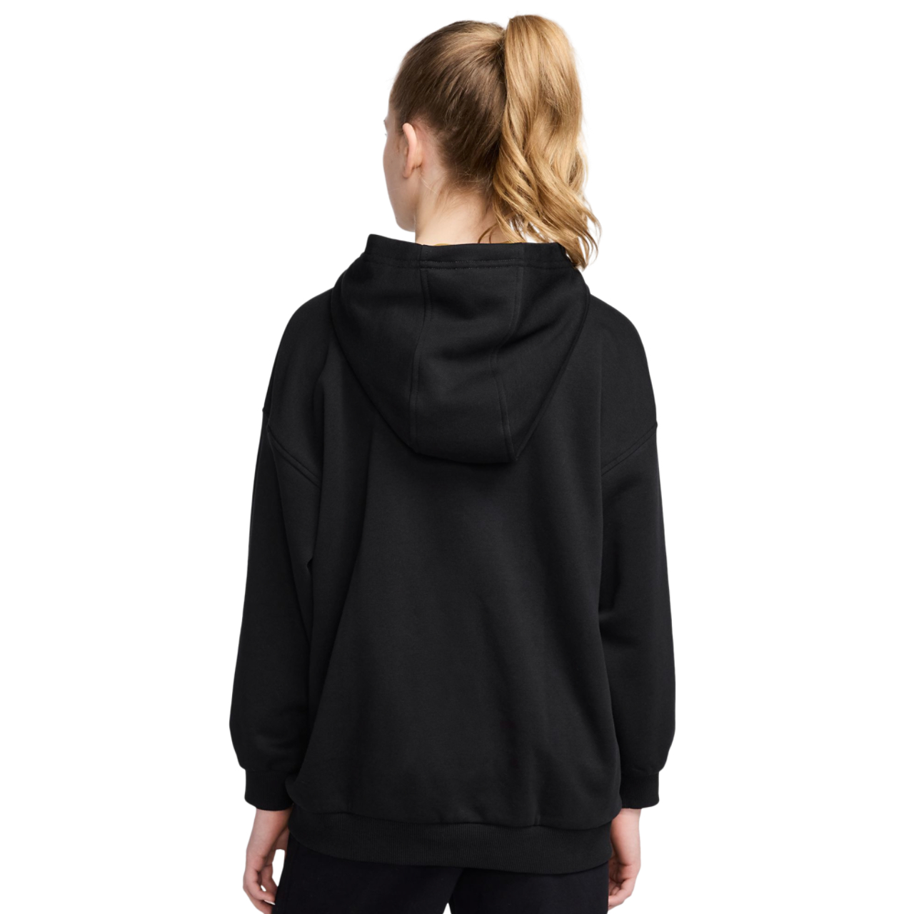 Nike NSW Shine Satin OS Club Fleece Hoodie Image 2 of 2. Tap to open photo gallery.