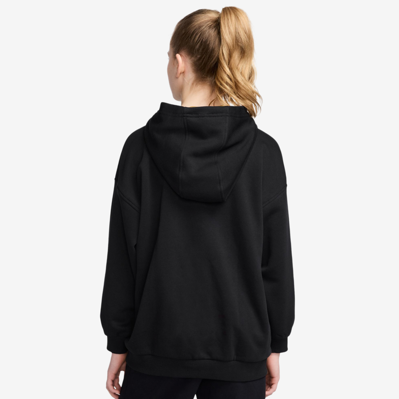 Nike NSW Shine Satin OS Club Fleece Hoodie Image 2 of 2. Tap to open photo gallery.