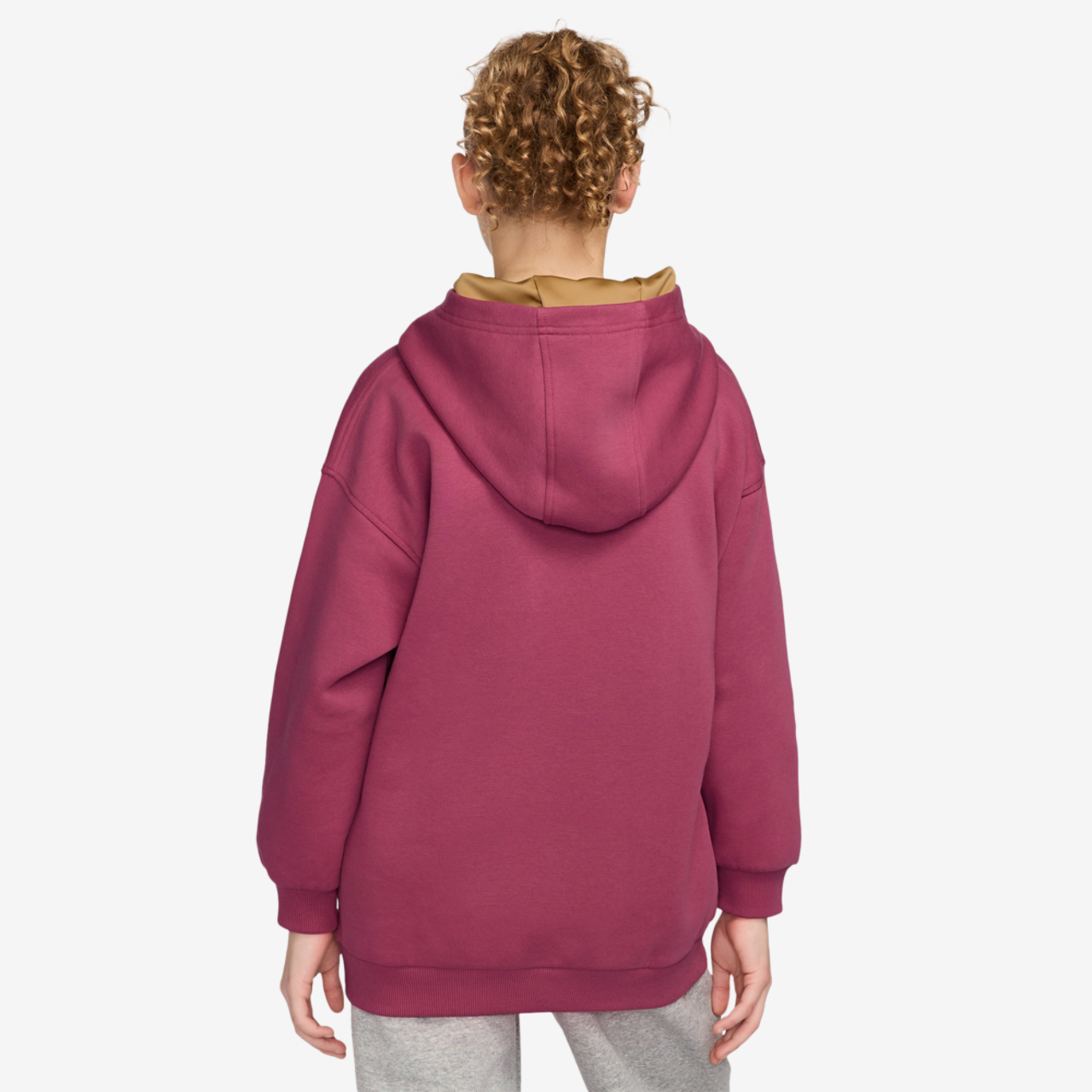 Nike NSW Shine Satin OS Club Fleece Hoodie Image 2 of 4. Tap to open photo gallery.