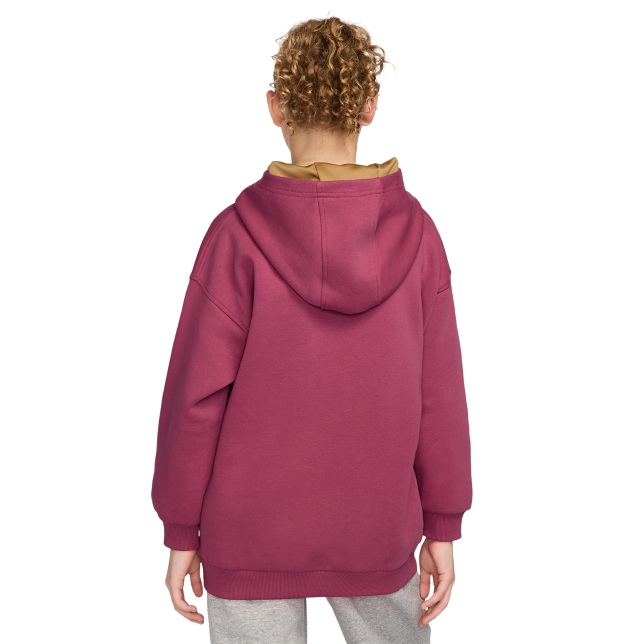 Nike NSW Shine Satin OS Club Fleece Hoodie Image 2 of 4. Tap to open photo gallery.