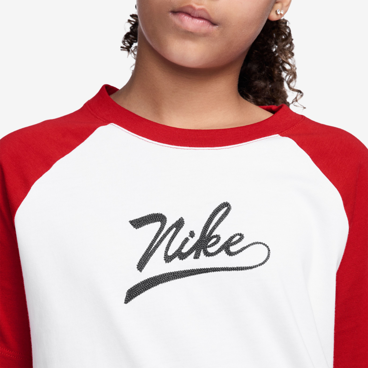 Nike NSW Tee Raglan Script Image 3 of 3. Tap to open photo gallery.