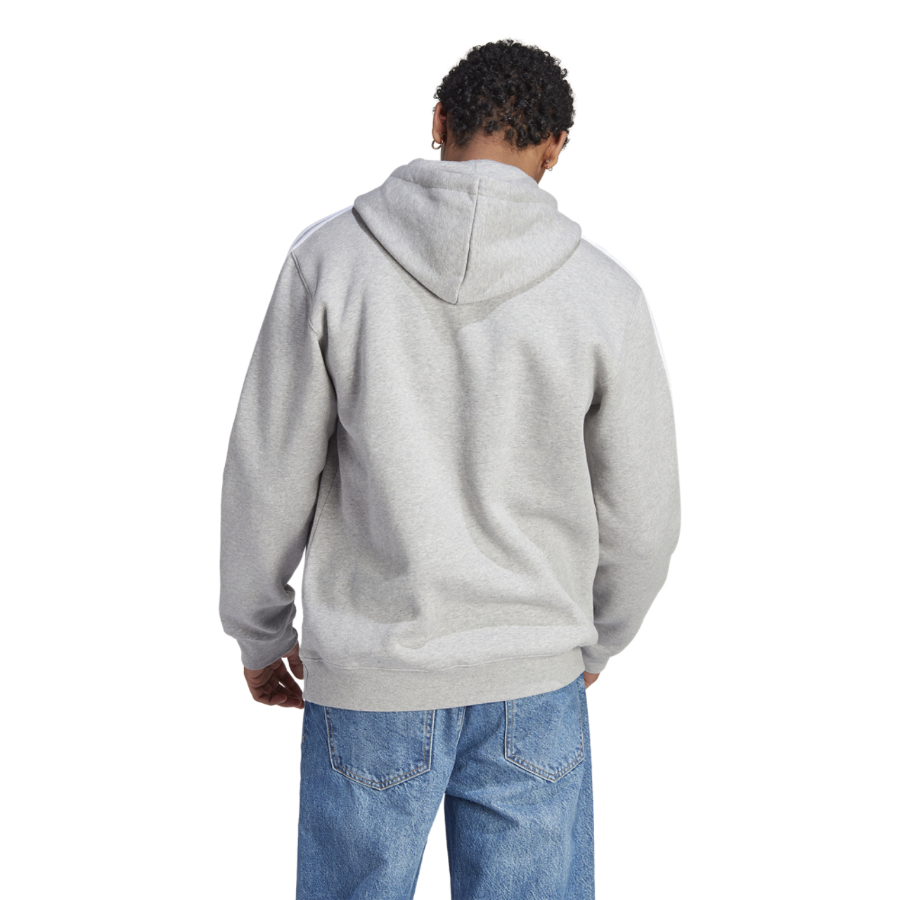 adidas Originals 3 Stripe Fleece Hoodie Image 4 of 5. Tap to open photo gallery.