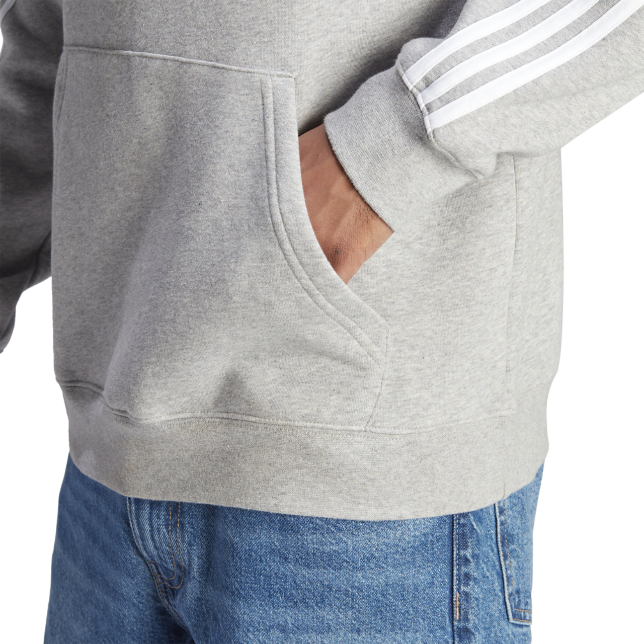 adidas Originals 3 Stripe Fleece Hoodie Image 5 of 5. Tap to open photo gallery.