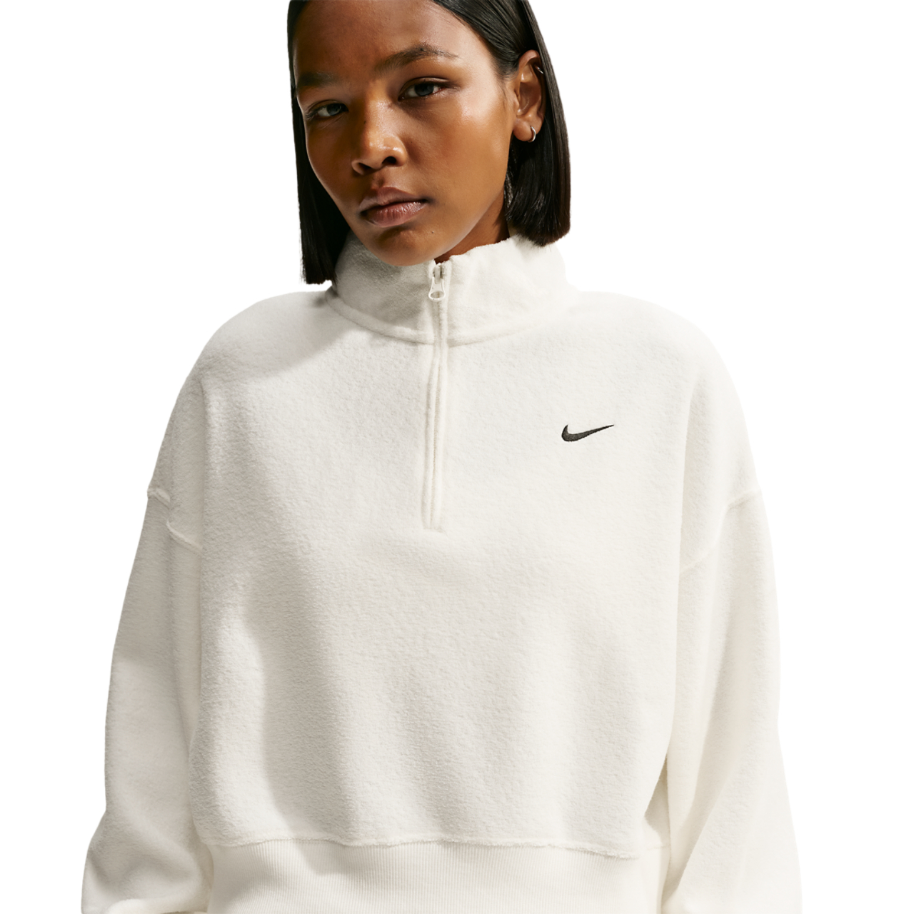 Nike Studio Fleece Plush OS Crop Quarter Zip - Women's | Foot Locker