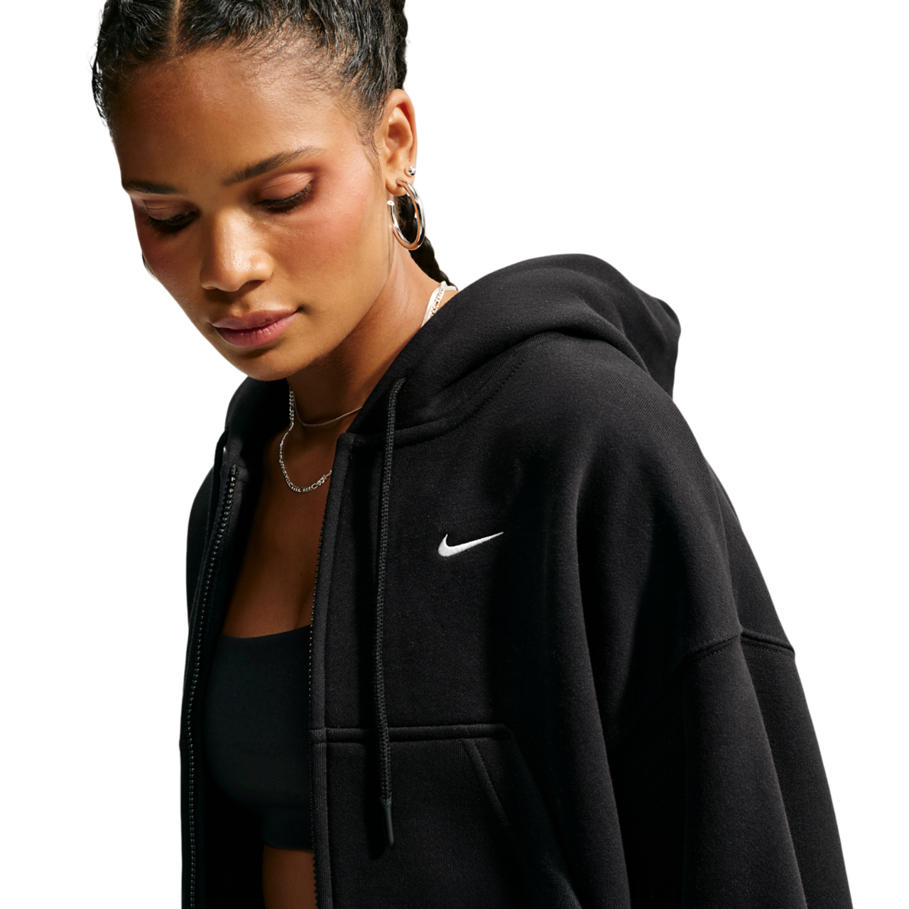 Nike Studio Fleece Mid-OS Crp FZ Hoodie - Women's | Foot Locker