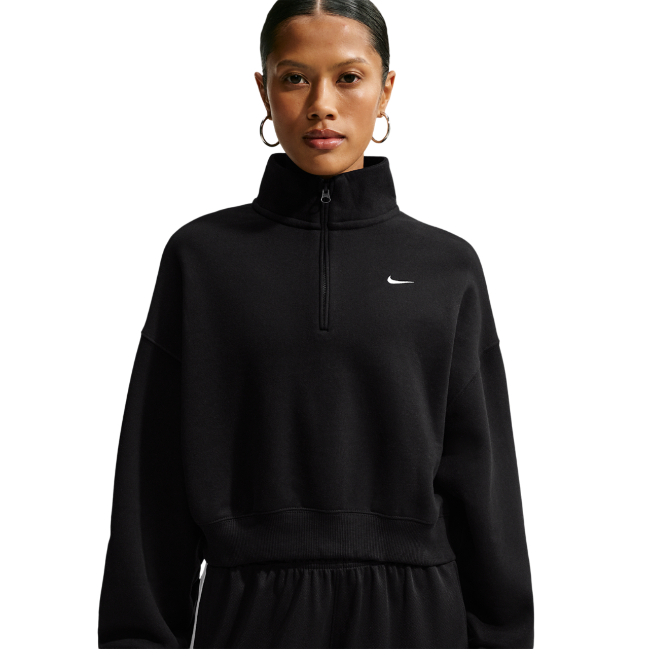 Nike Studio Fleece Midweight OS Crop Quarter Zip - Women's | Foot