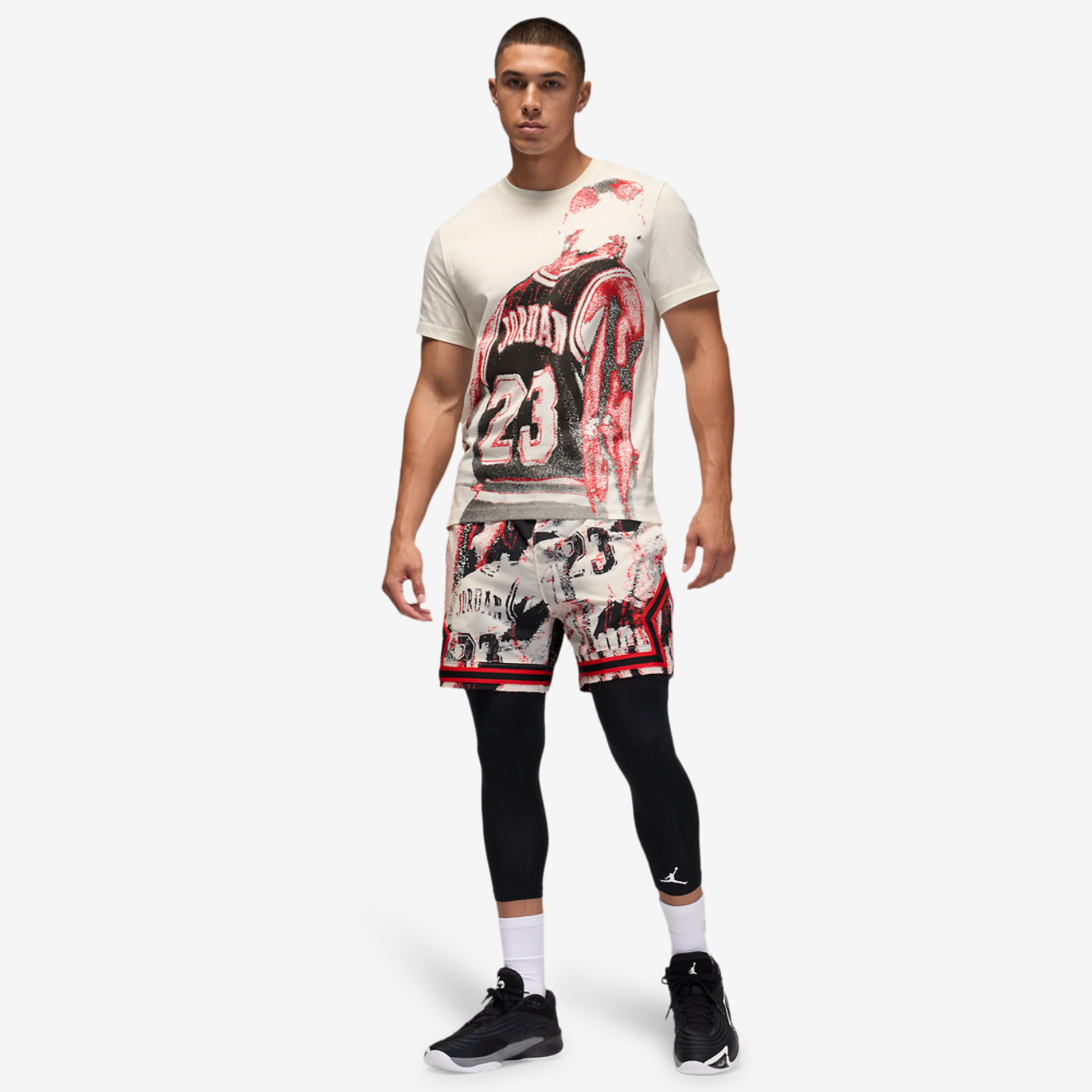 Jordan Dri-FIT Sport Graphic Short Sleeve Crew Image 4 of 4. Tap to open photo gallery.