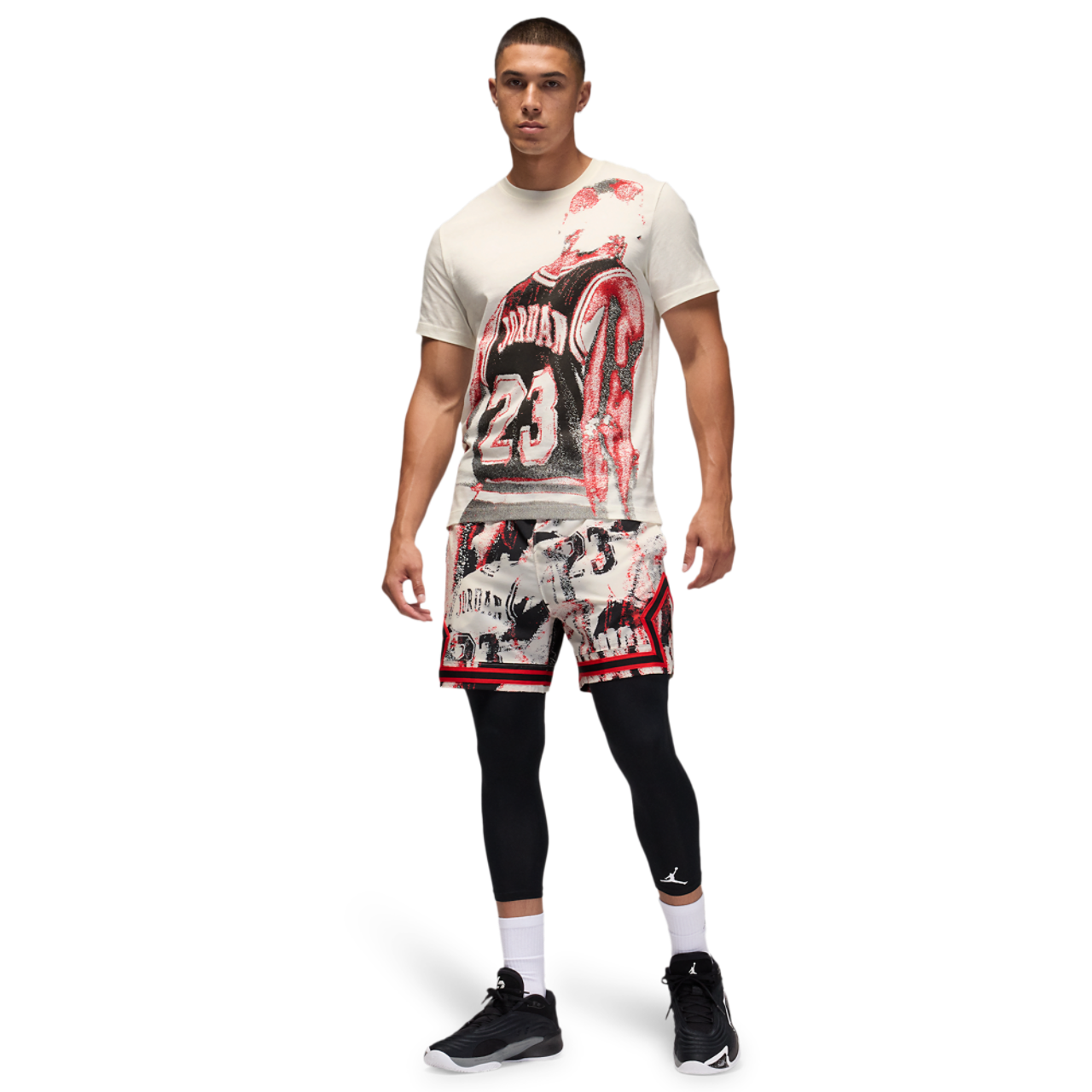 Jordan Dri-FIT Sport Graphic Short Sleeve Crew Image 4 of 4. Tap to open photo gallery.