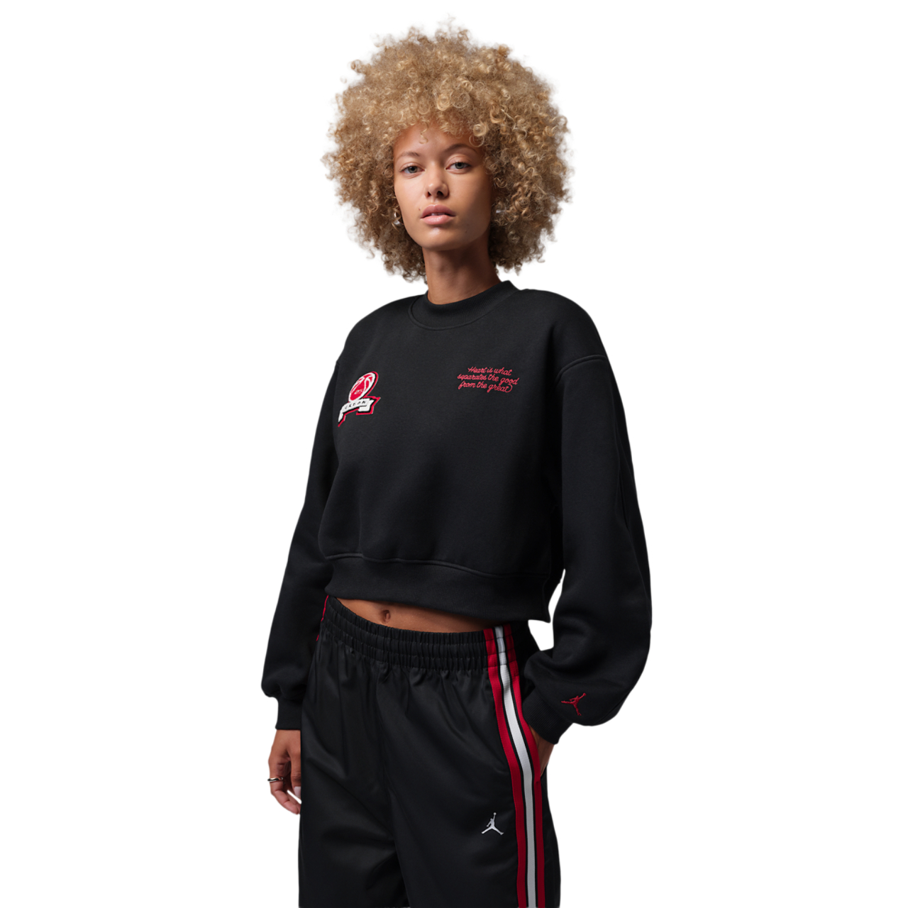 Jordan Brooklyn Fleece FT Crop Crew GFX - Women's | Foot Locker