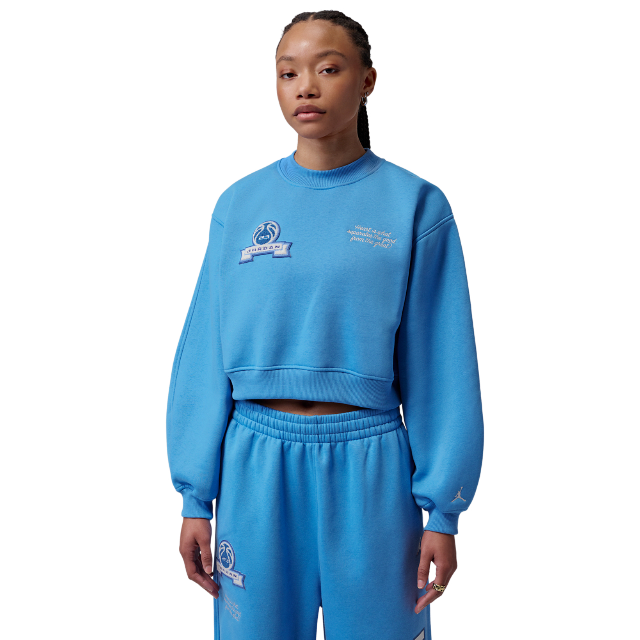 Jordan Brooklyn Fleece FT Crop Crew GFX - Women's | Foot Locker