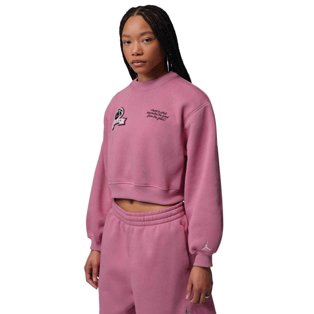 Jordan Brooklyn Fleece FT Crop Crew GFX - Women's | Foot Locker
