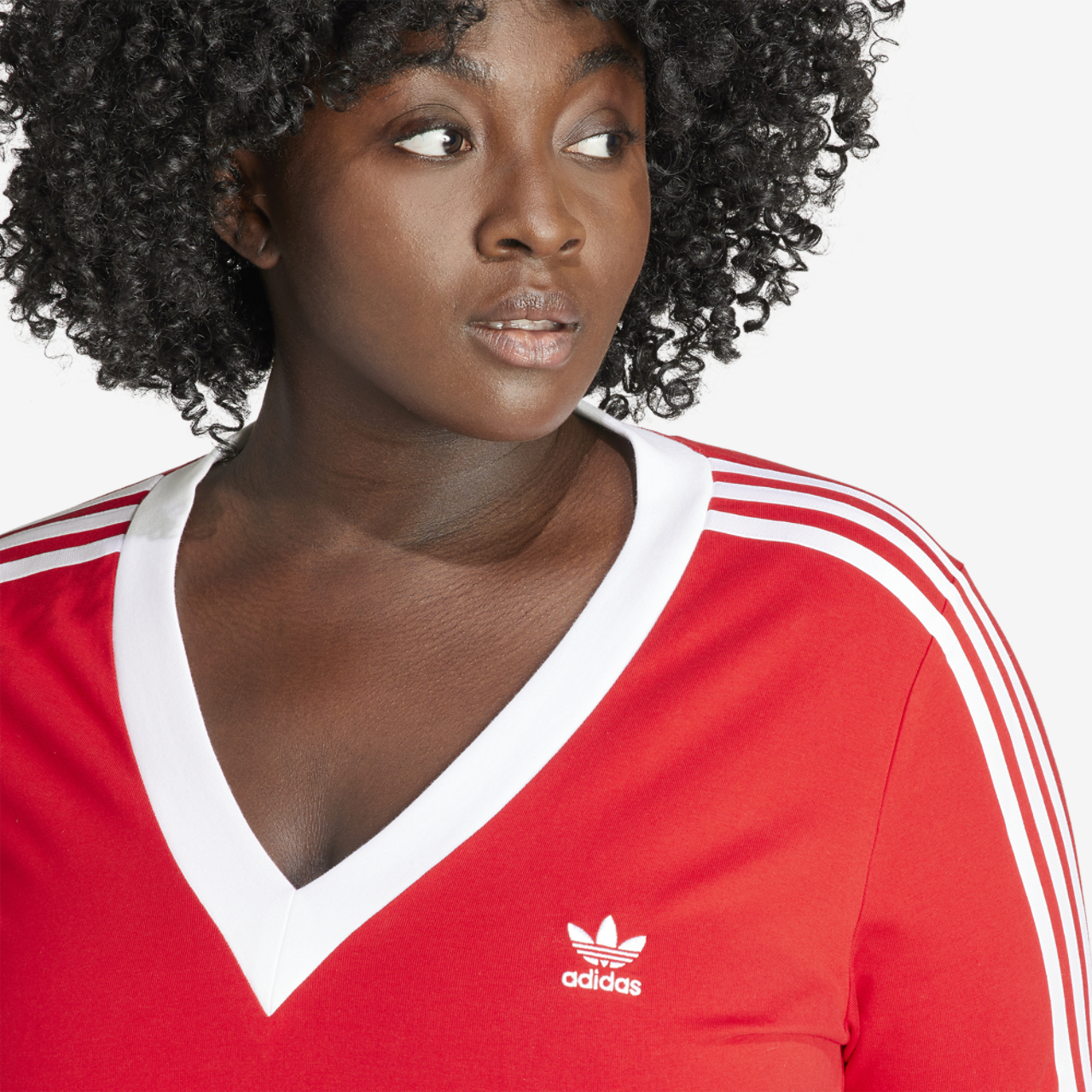 adidas Originals 3-Stripes V-Neck Maxi Dress (PS) Image 3 of 5. Tap to open photo gallery.