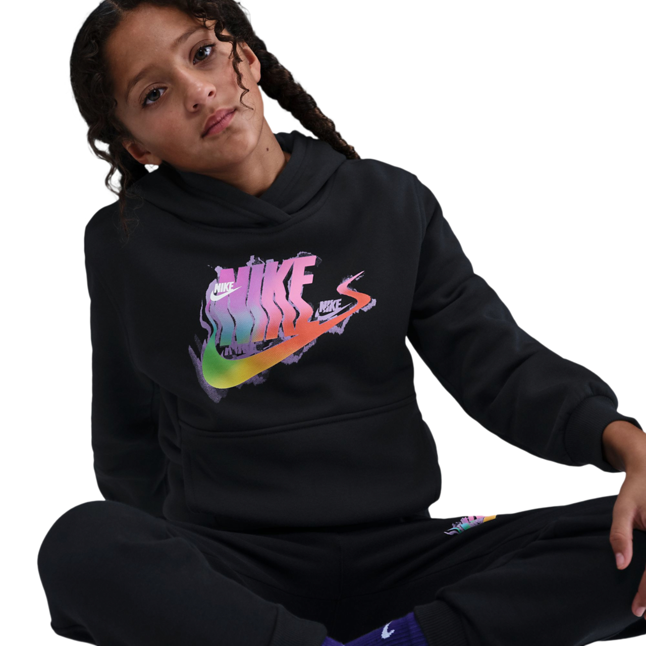 Nike NSW Glitch Club Fleece Hoodie Kids Foot Locker