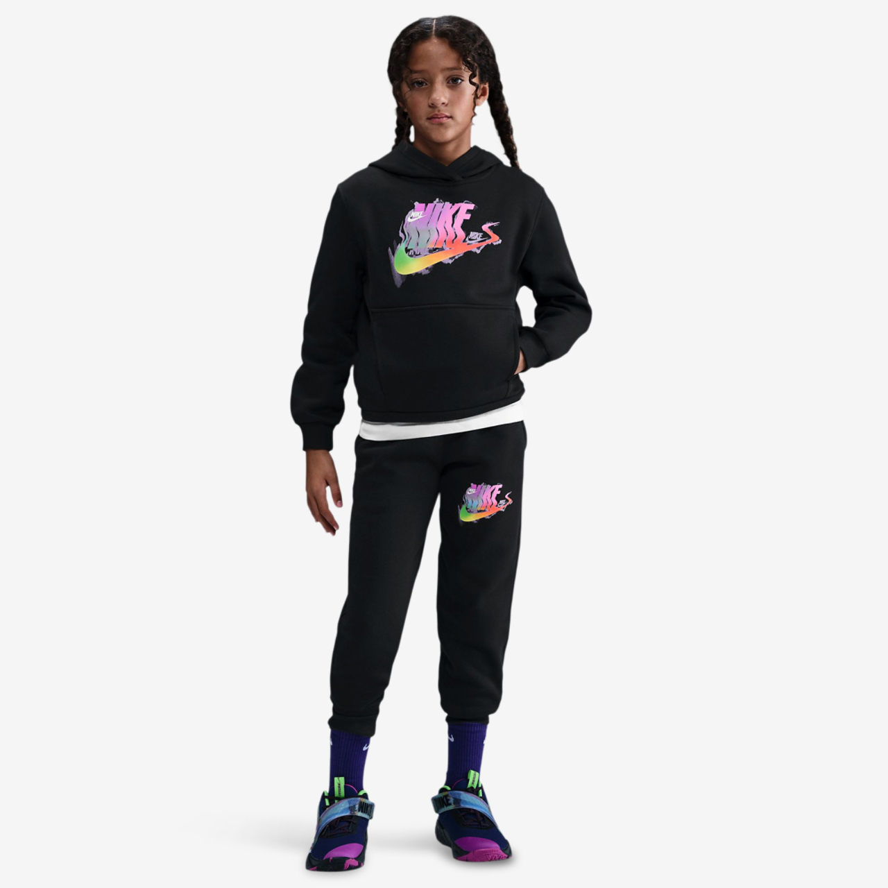 Nike NSW Glitch Club Fleece Hoodie Image 3 of 3. Tap to open photo gallery.