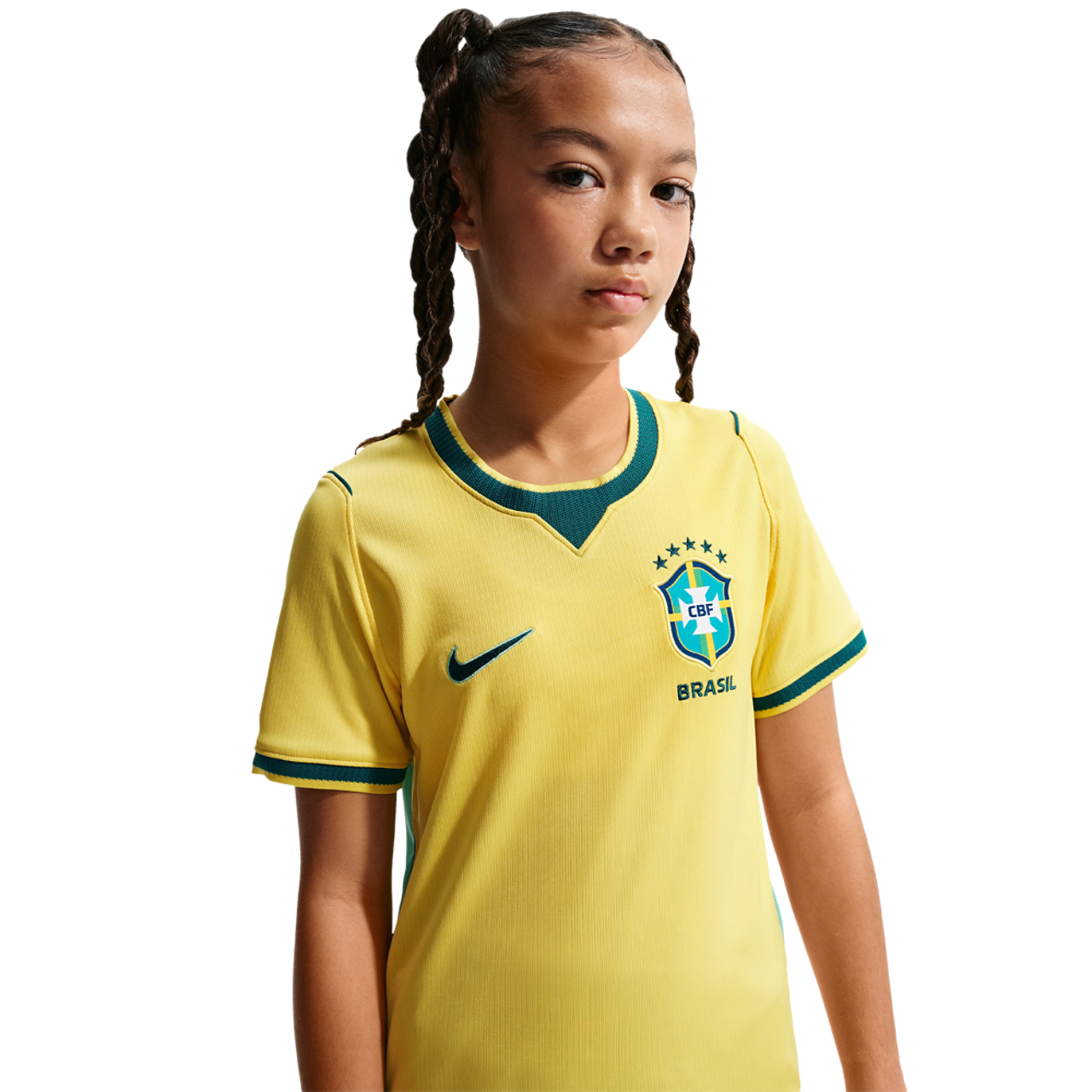 Nike Brasil Dri-Fit Short Sleeve Stadium Home Jersey Image 1 of 3. Tap to open photo gallery.