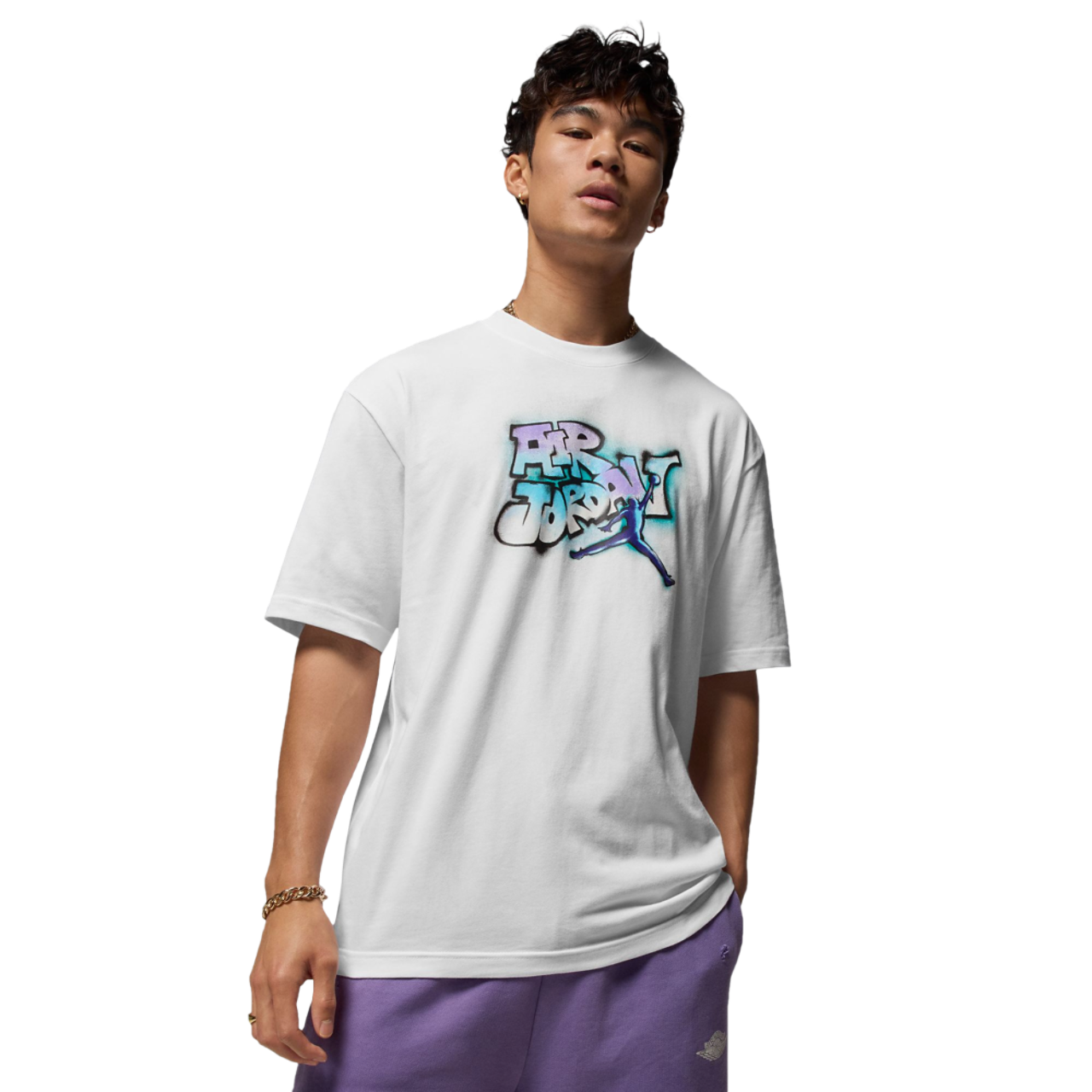 Jordan AJ 5 Grape 85 Crew T-Shirt Image 1 of 6. Tap to open photo gallery.