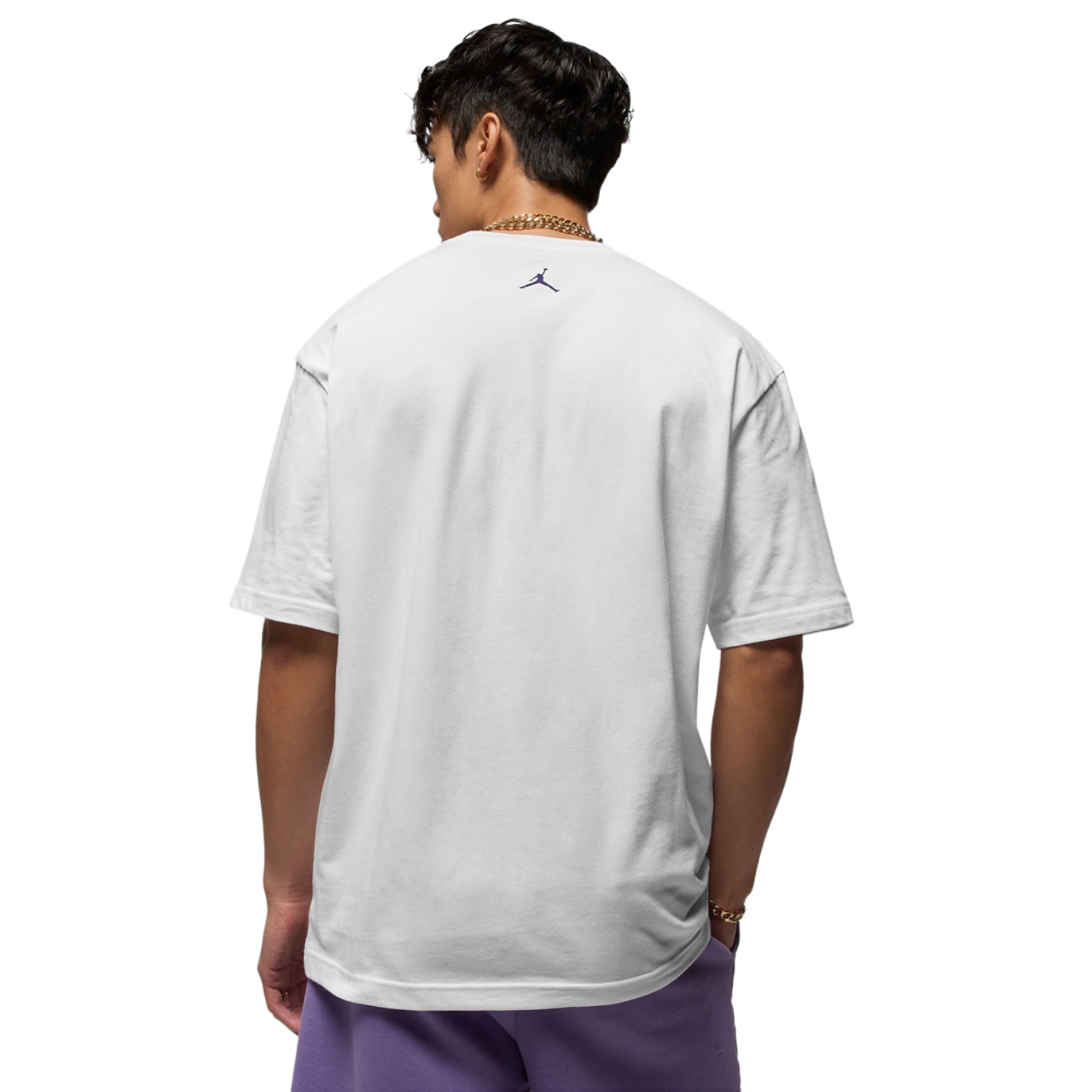 Jordan AJ 5 Grape 85 Crew T-Shirt Image 2 of 6. Tap to open photo gallery.