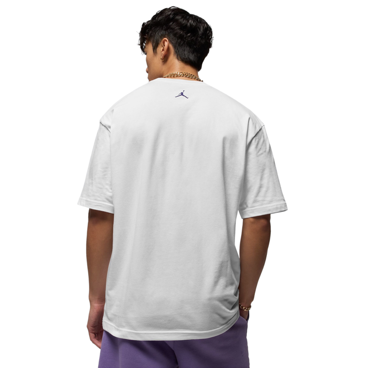 Jordan AJ 5 Grape 85 Crew T-Shirt Image 2 of 6. Tap to open photo gallery.