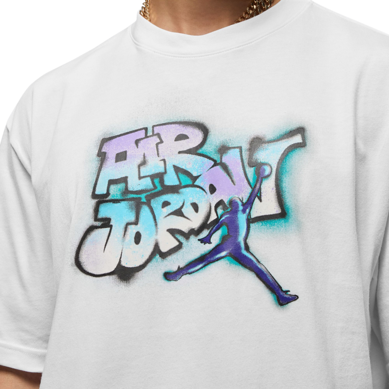 Jordan AJ 5 Grape 85 Crew T-Shirt Image 3 of 6. Tap to open photo gallery.