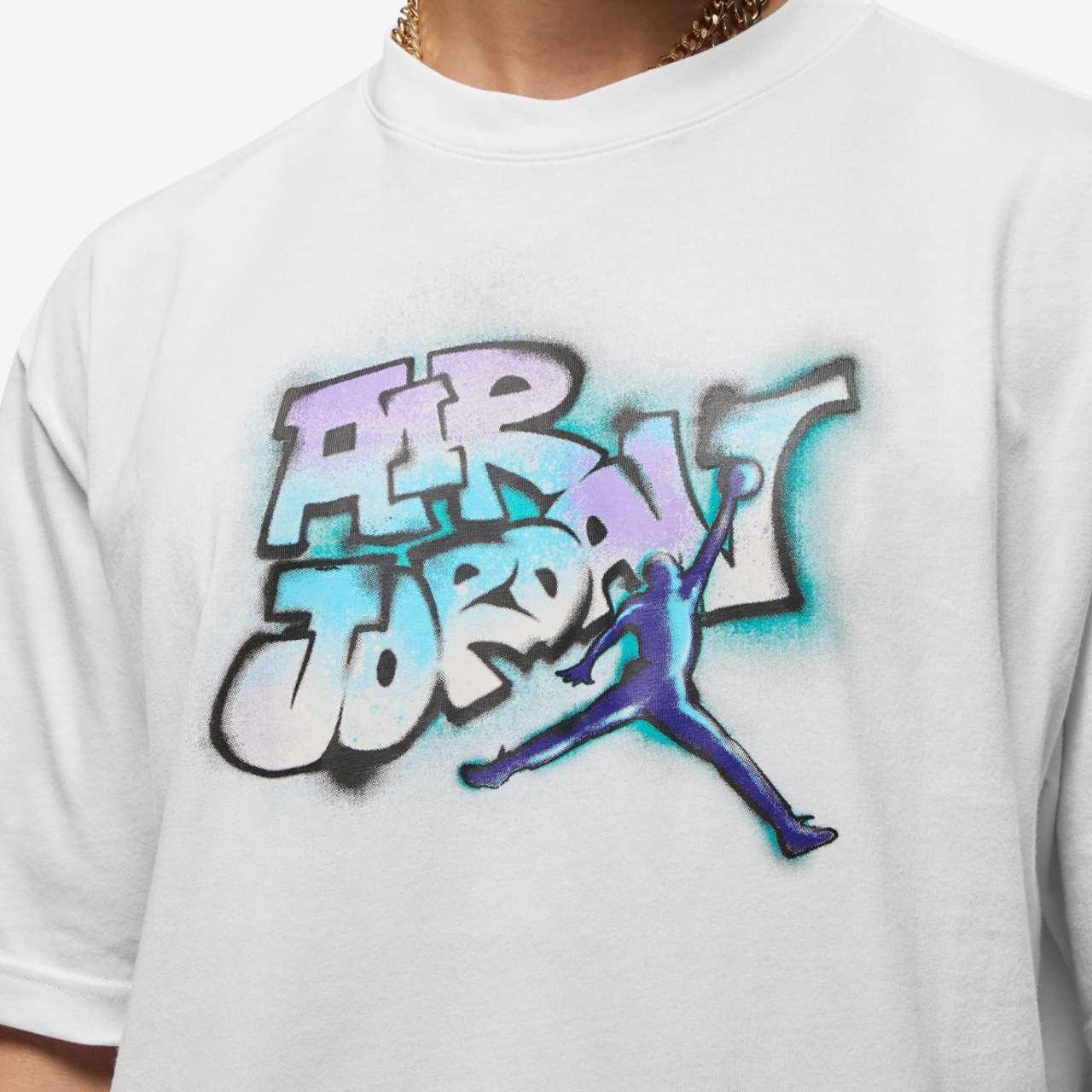 Jordan AJ 5 Grape 85 Crew T-Shirt Image 3 of 6. Tap to open photo gallery.