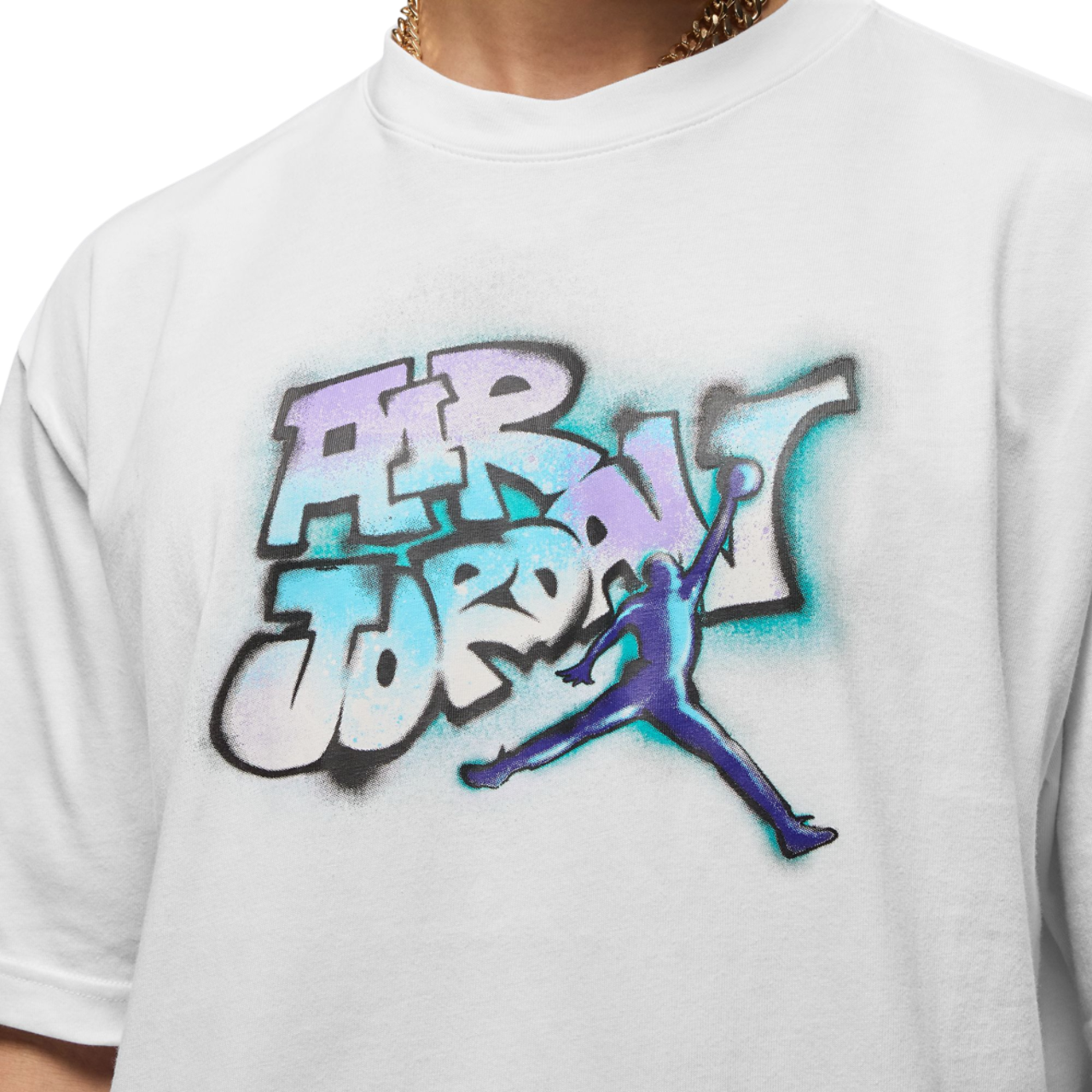 Jordan AJ 5 Grape 85 Crew T-Shirt Image 3 of 6. Tap to open photo gallery.