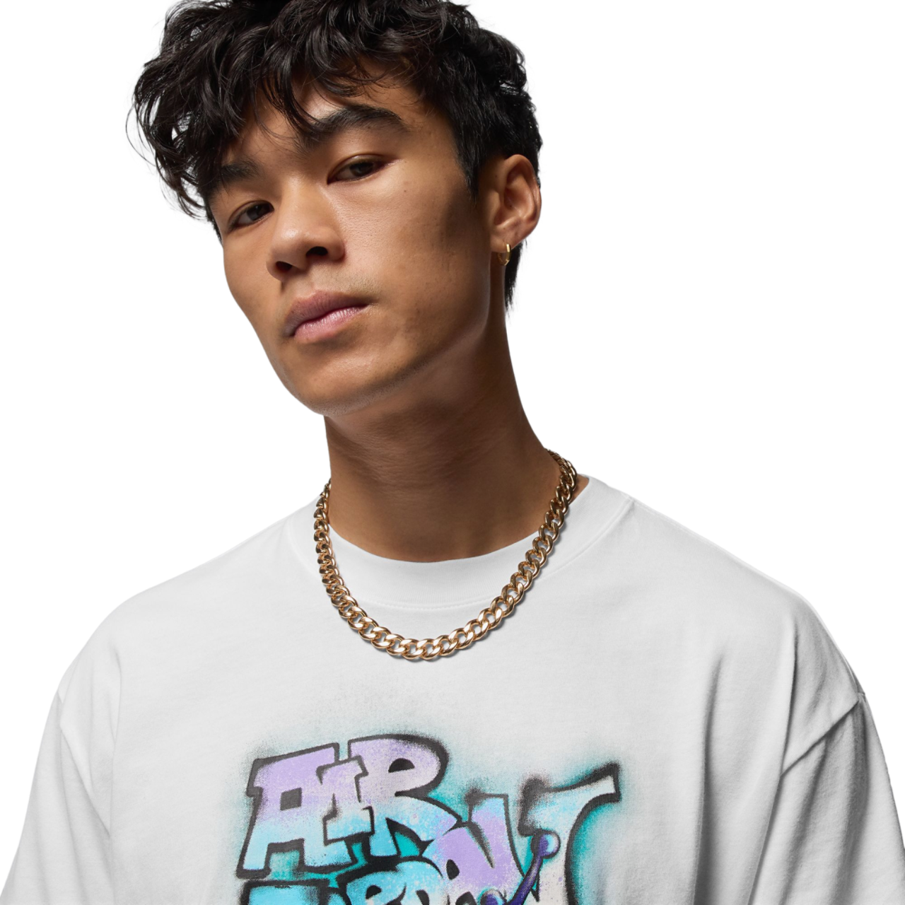 Jordan AJ 5 Grape 85 Crew T-Shirt Image 4 of 6. Tap to open photo gallery.
