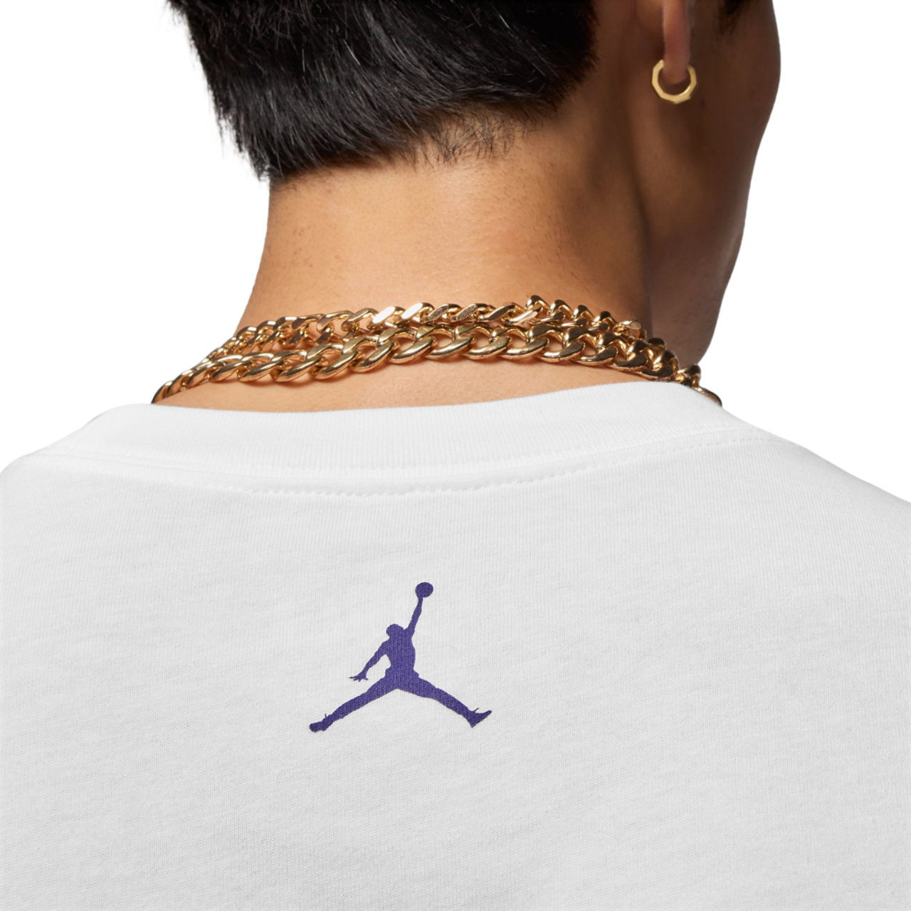 Jordan AJ 5 Grape 85 Crew T-Shirt Image 5 of 6. Tap to open photo gallery.