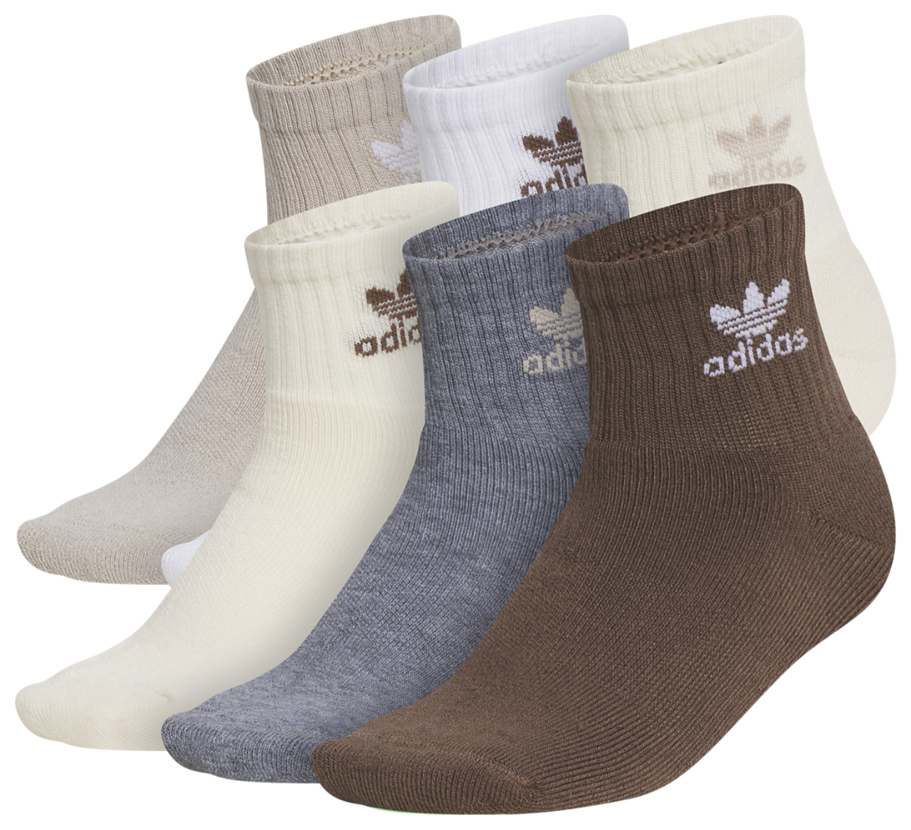 adidas Originals Trefoil 6-Pack Quarter Socks 5-7 Image 1 of 4. Tap to open photo gallery.