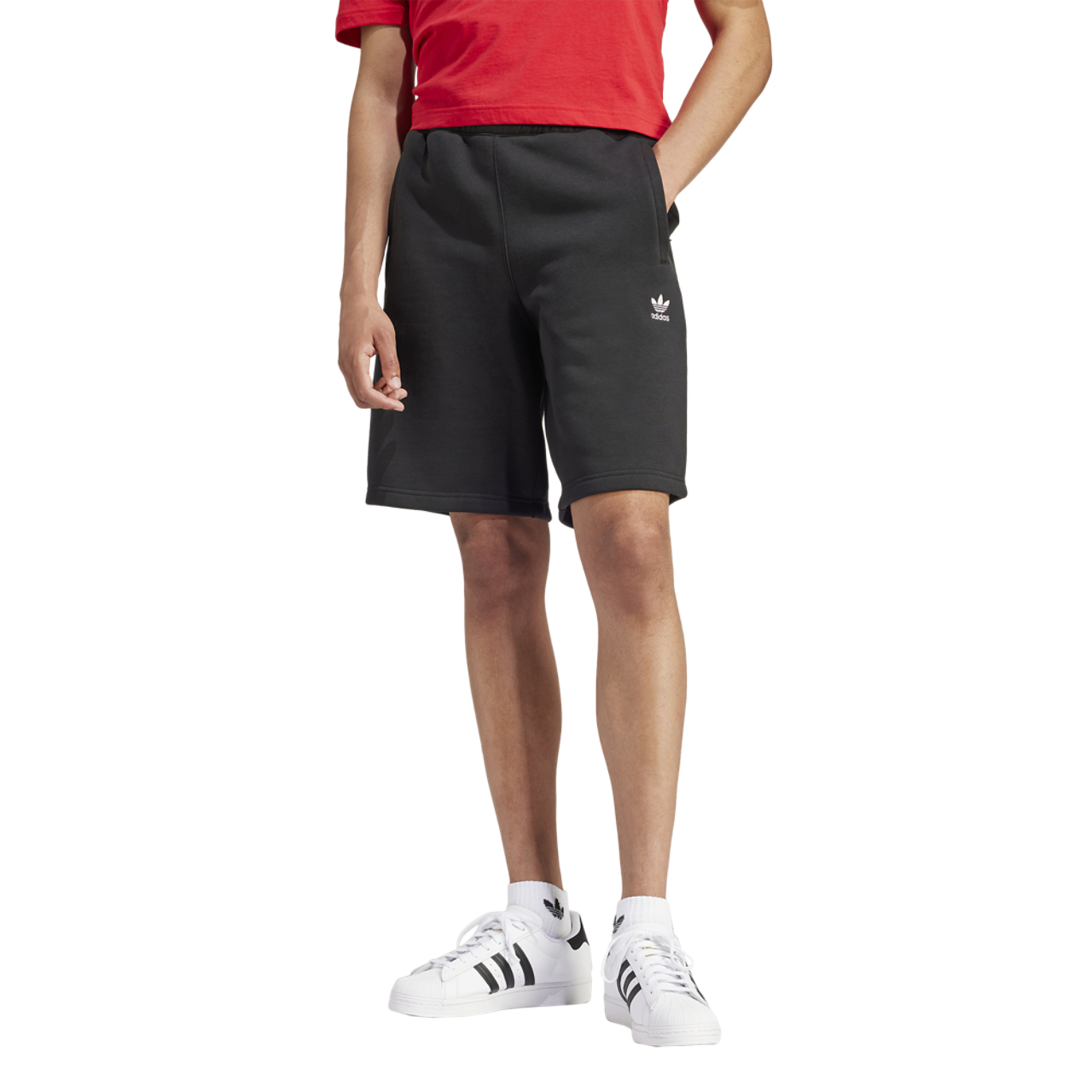 adidas Originals Essential Fleece Shorts Image 3 of 4. Tap to open photo gallery.