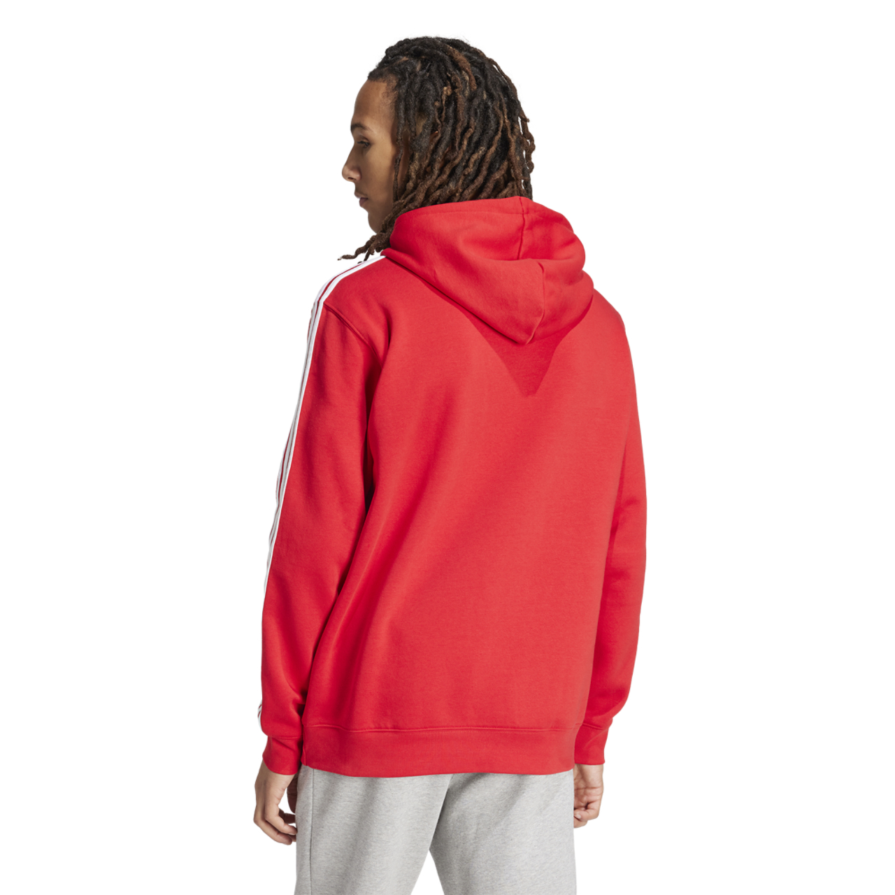 adidas Originals 3 Stripe Fleece Hoodie Image 2 of 6. Tap to open photo gallery.