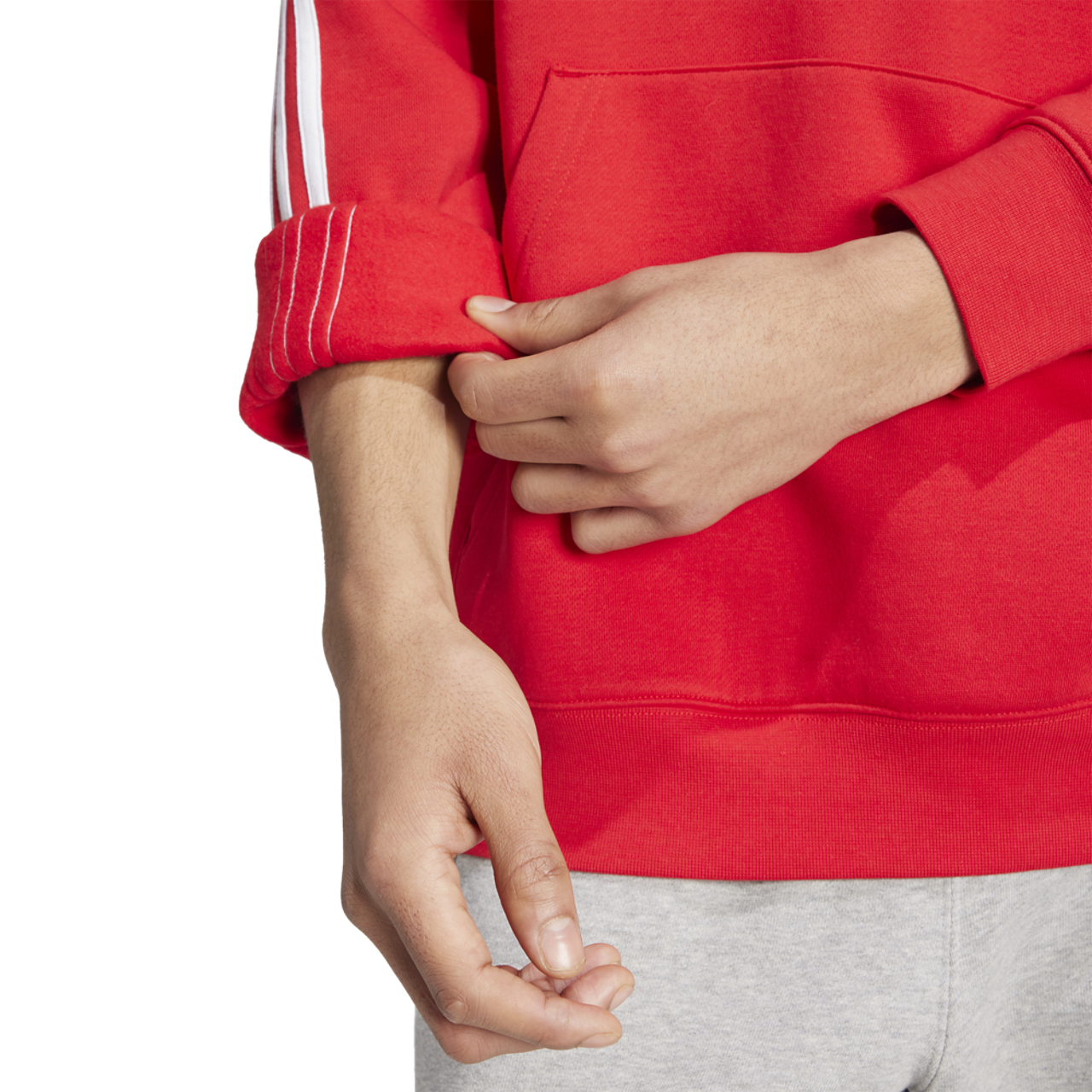 adidas Originals 3 Stripe Fleece Hoodie Image 4 of 6. Tap to open photo gallery.