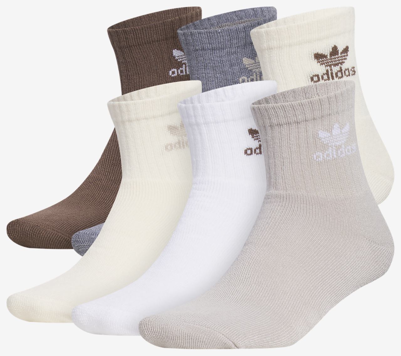 adidas Originals Trefoil 6 Pack Quarter Socks Image 2 of 2. Tap to open photo gallery.