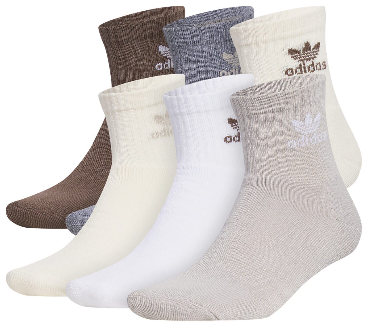 adidas Originals Trefoil 6 Pack Quarter Socks Image 2 of 2. Tap to open photo gallery.