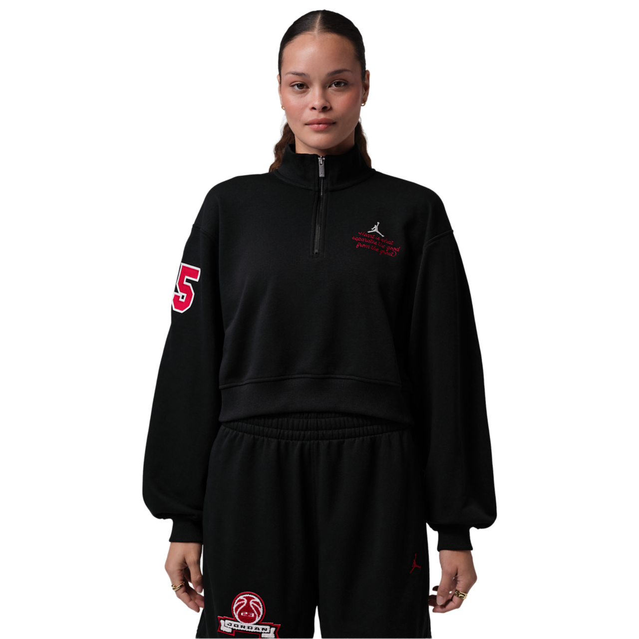 Jordan Brooklyn Fleece FT Qz GFX Crop - Women's | Foot Locker