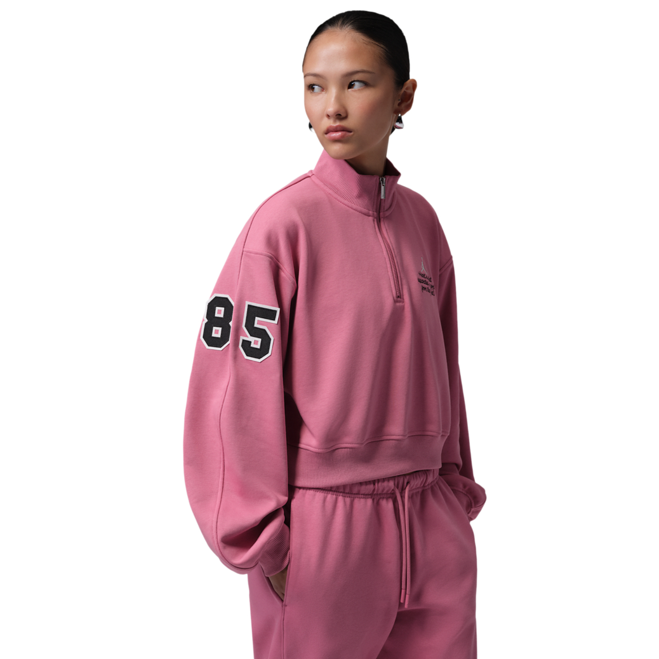 Jordan Brooklyn Fleece FT Qz GFX Crop - Women's | Foot Locker