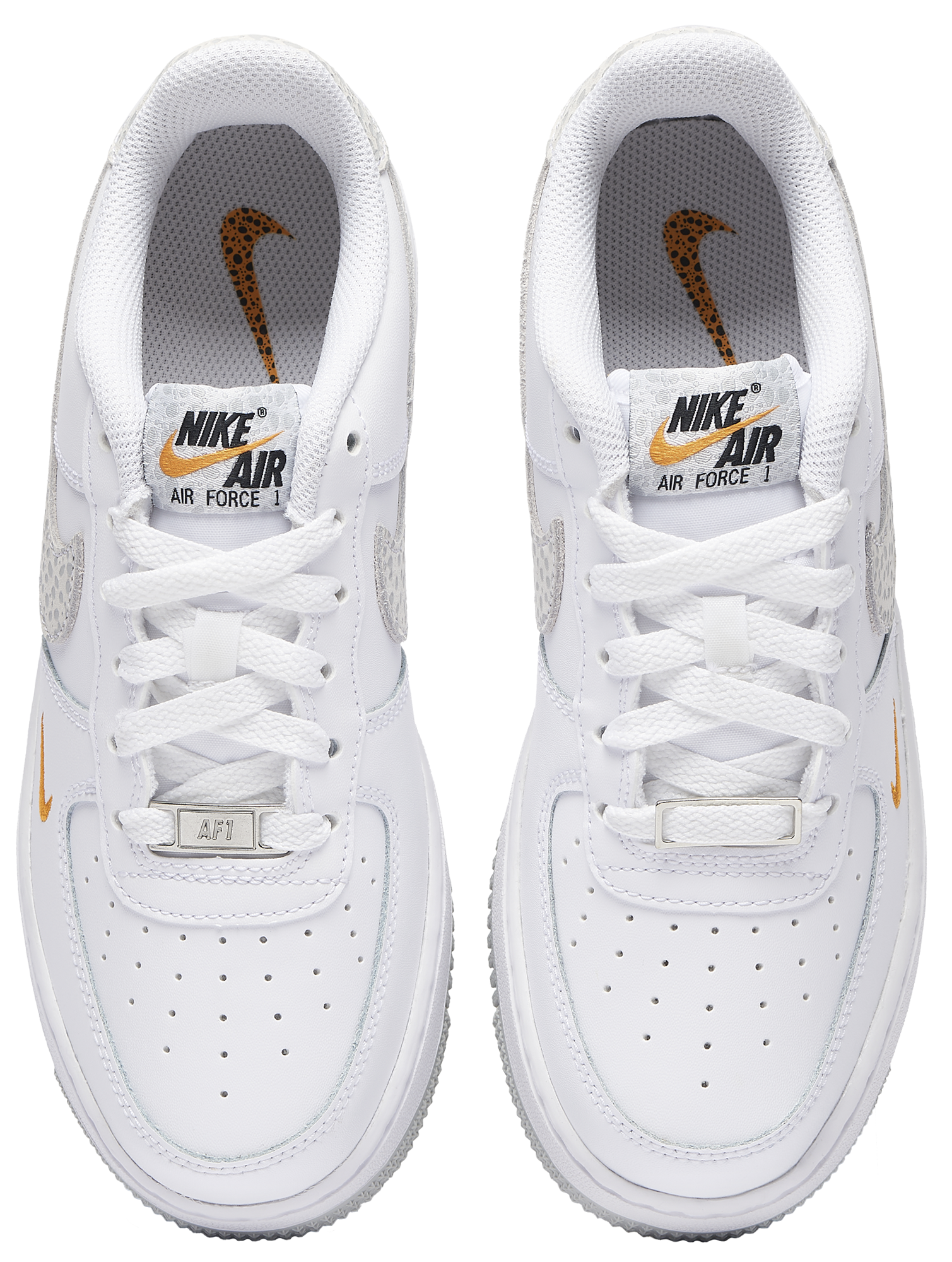 Nike Air Force 1 Low 童款 - White/Orange/Grey - Image 4